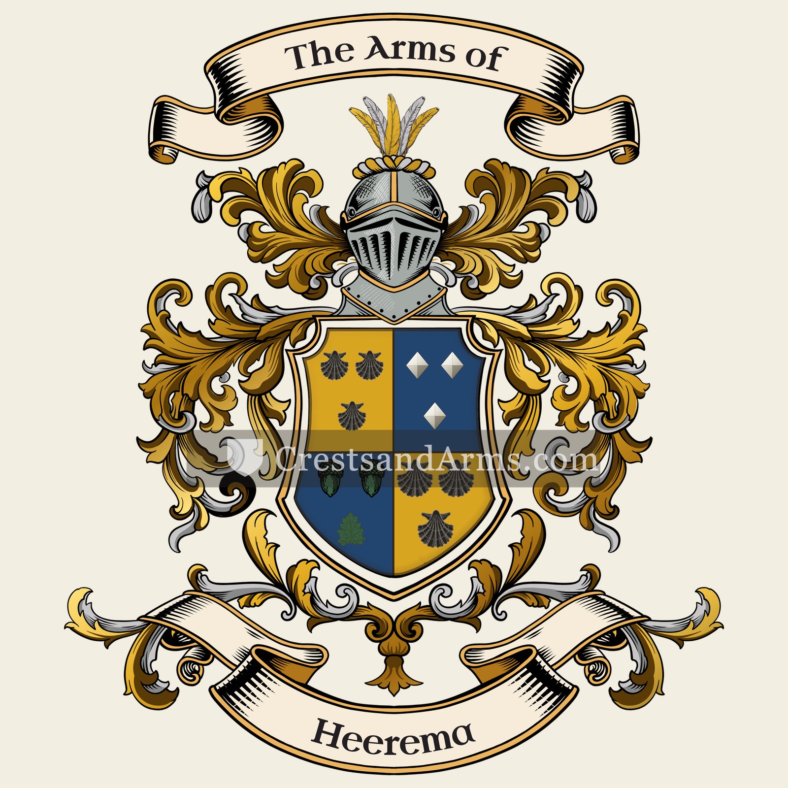 The Heerema coat of arms, drawn from the recorded blazon