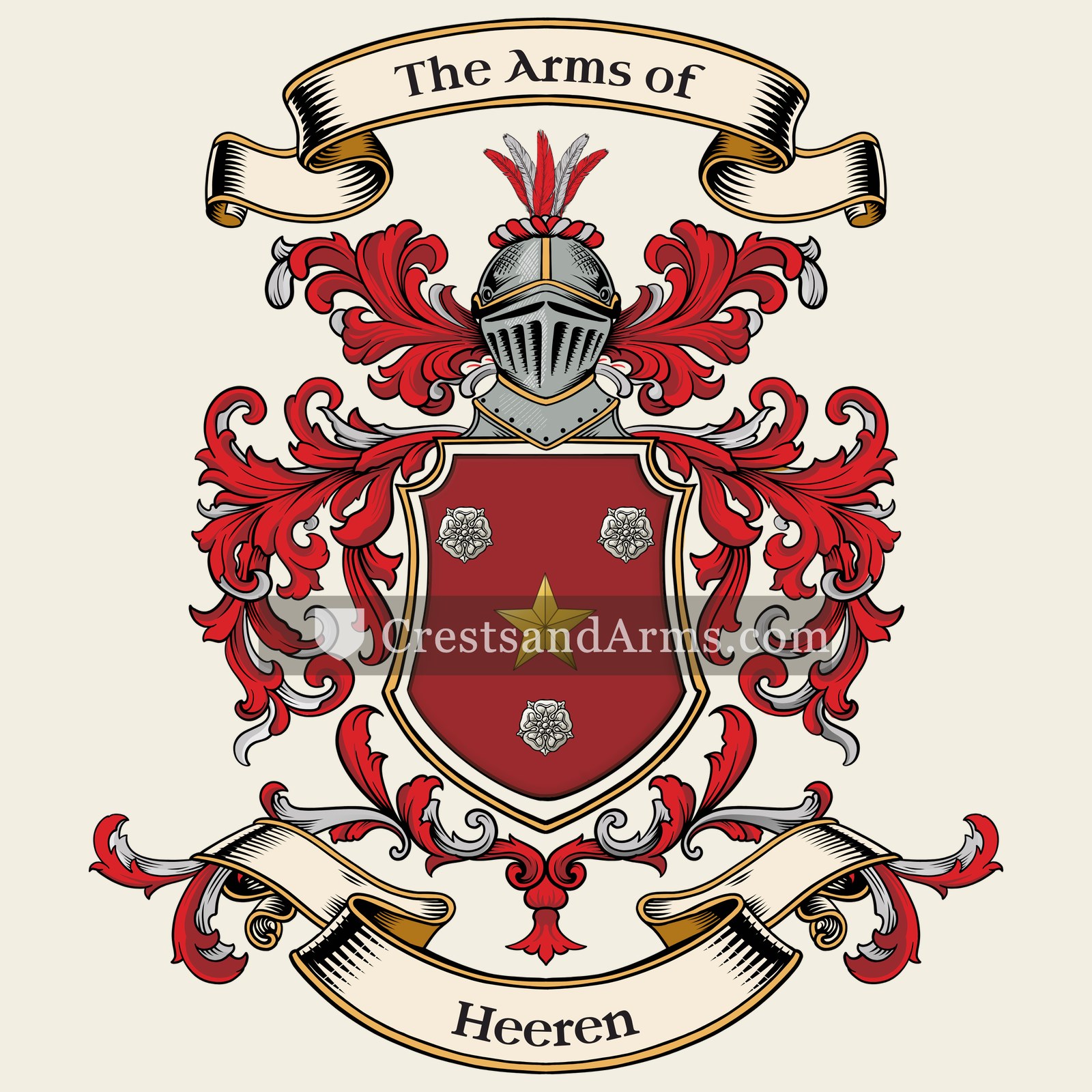The Heeren coat of arms, drawn from the recorded blazon