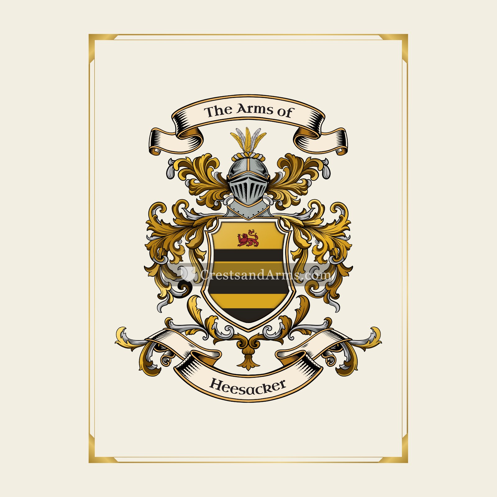 With gold border