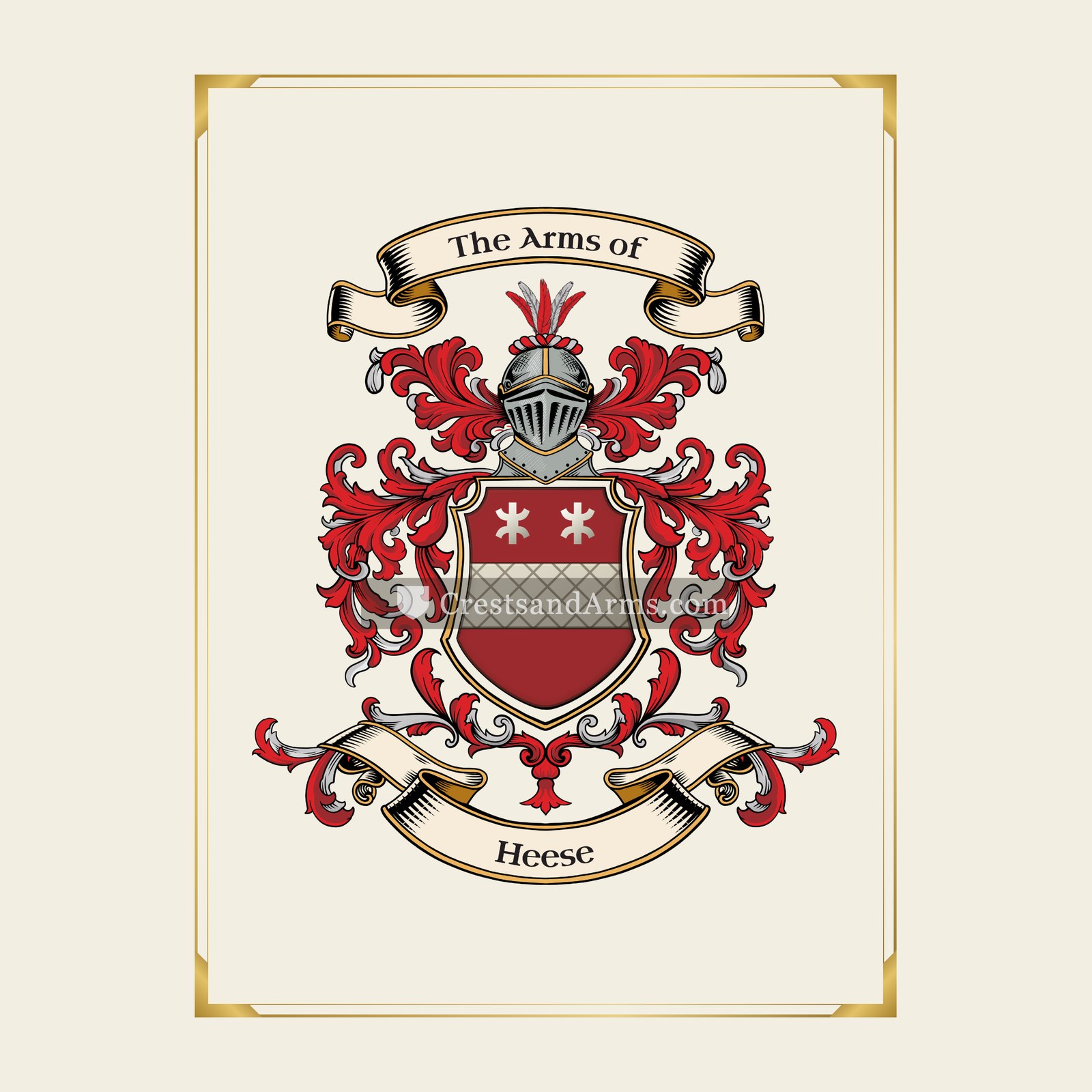 With gold border
