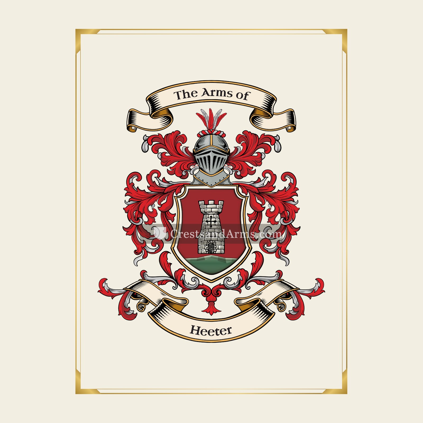 With gold border