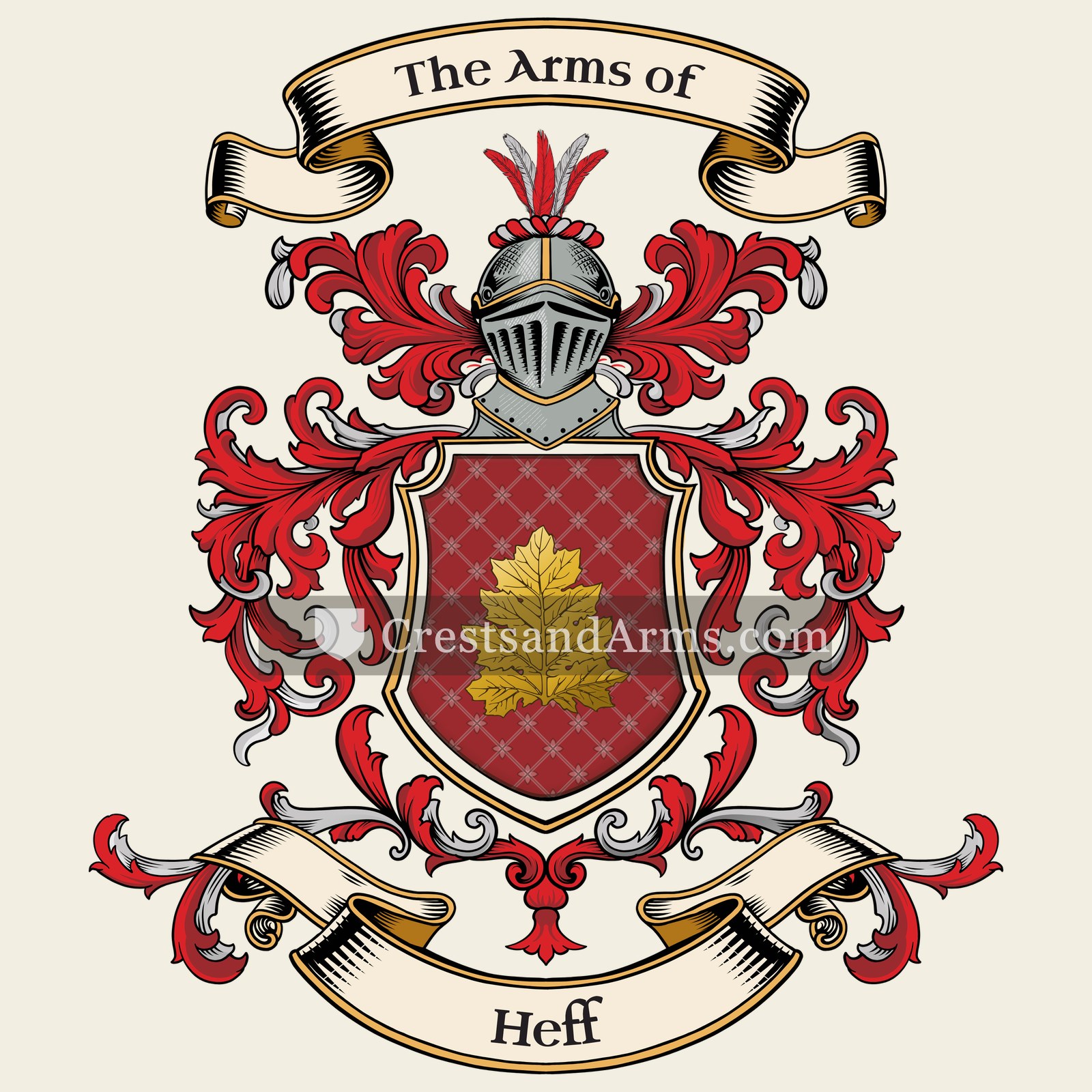 The Heff coat of arms, drawn from the recorded blazon