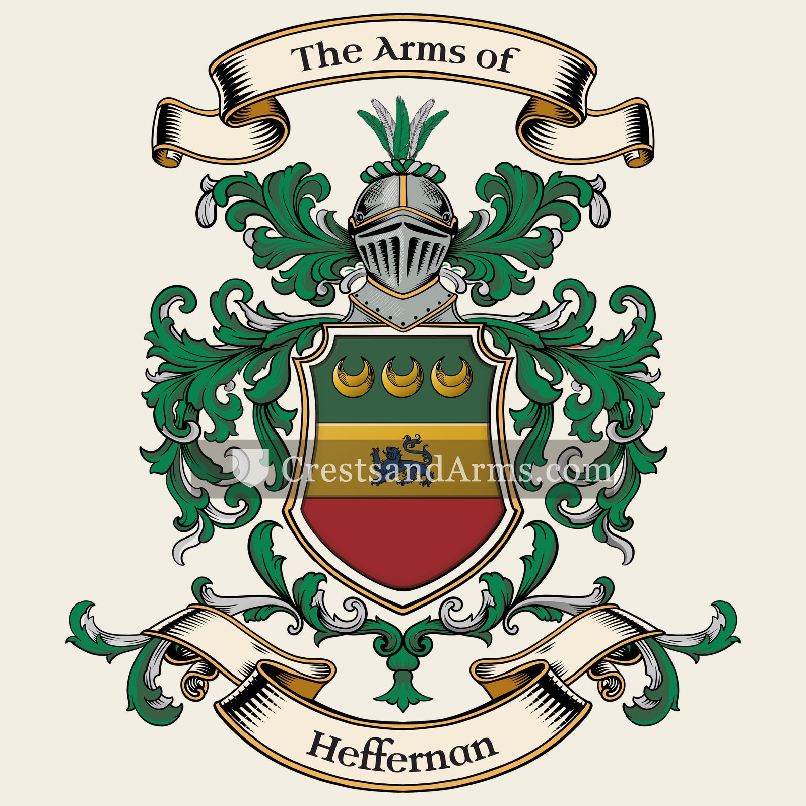 The Heffernan coat of arms, drawn from the recorded blazon