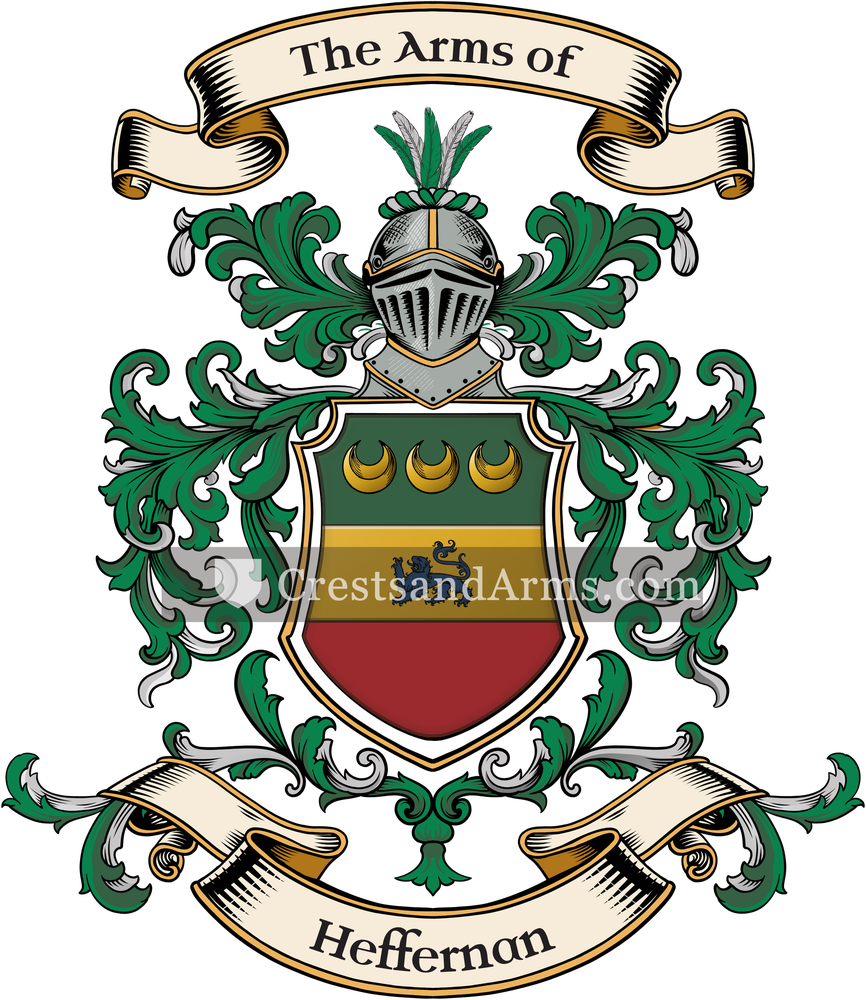 The Heffernan coat of arms, drawn from the recorded blazon