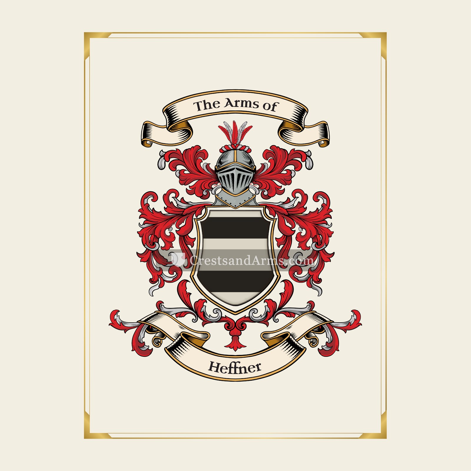 With gold border