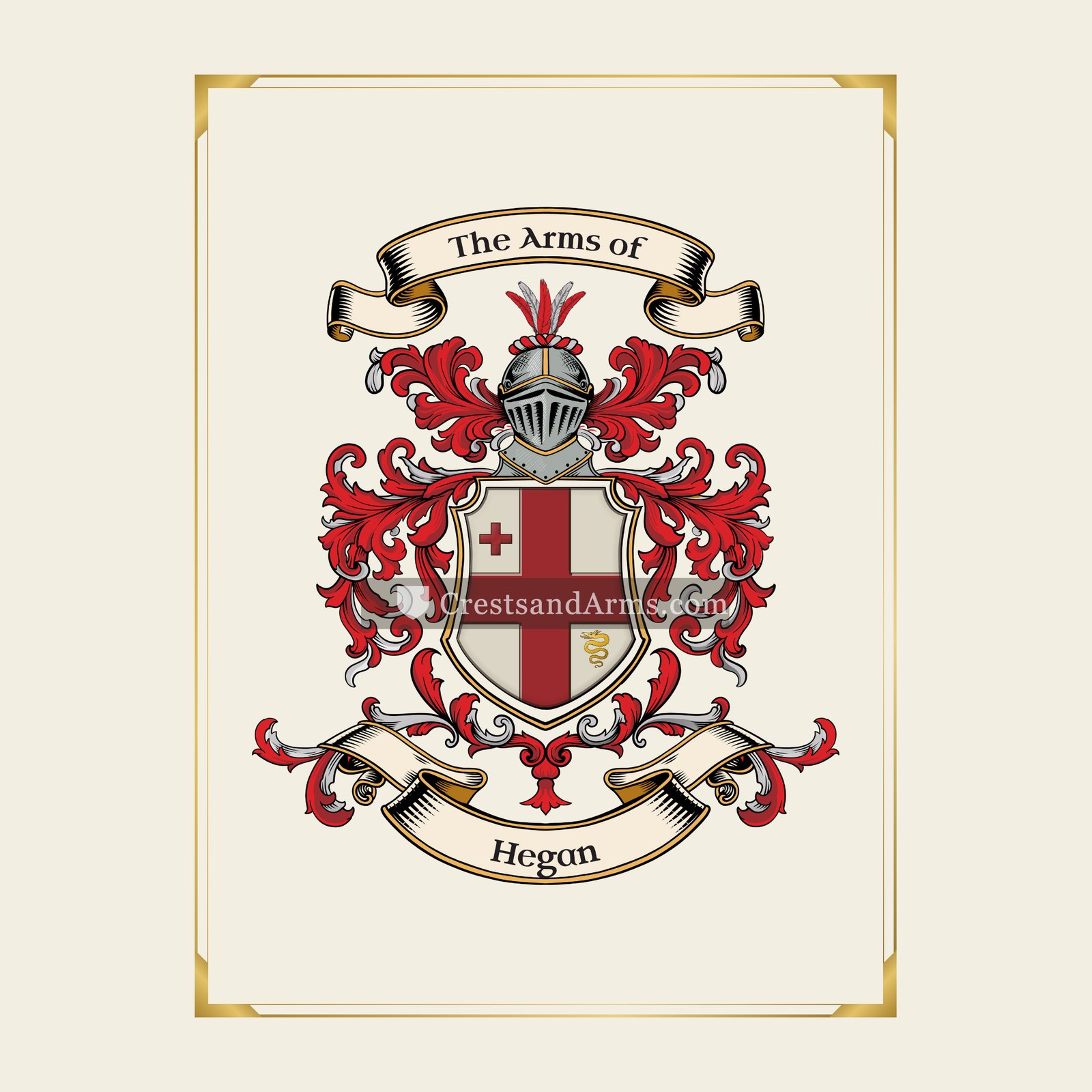 With gold border