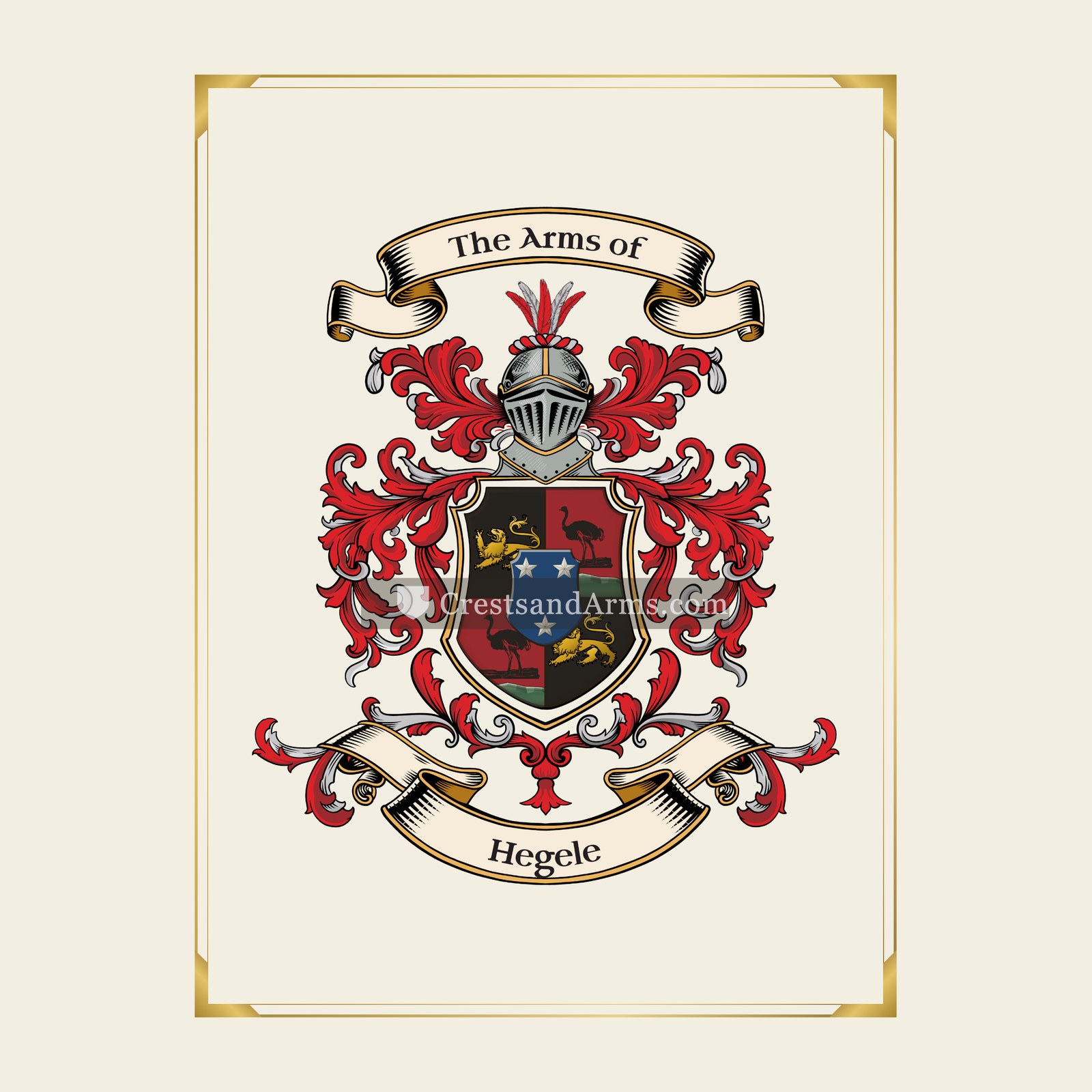 With gold border