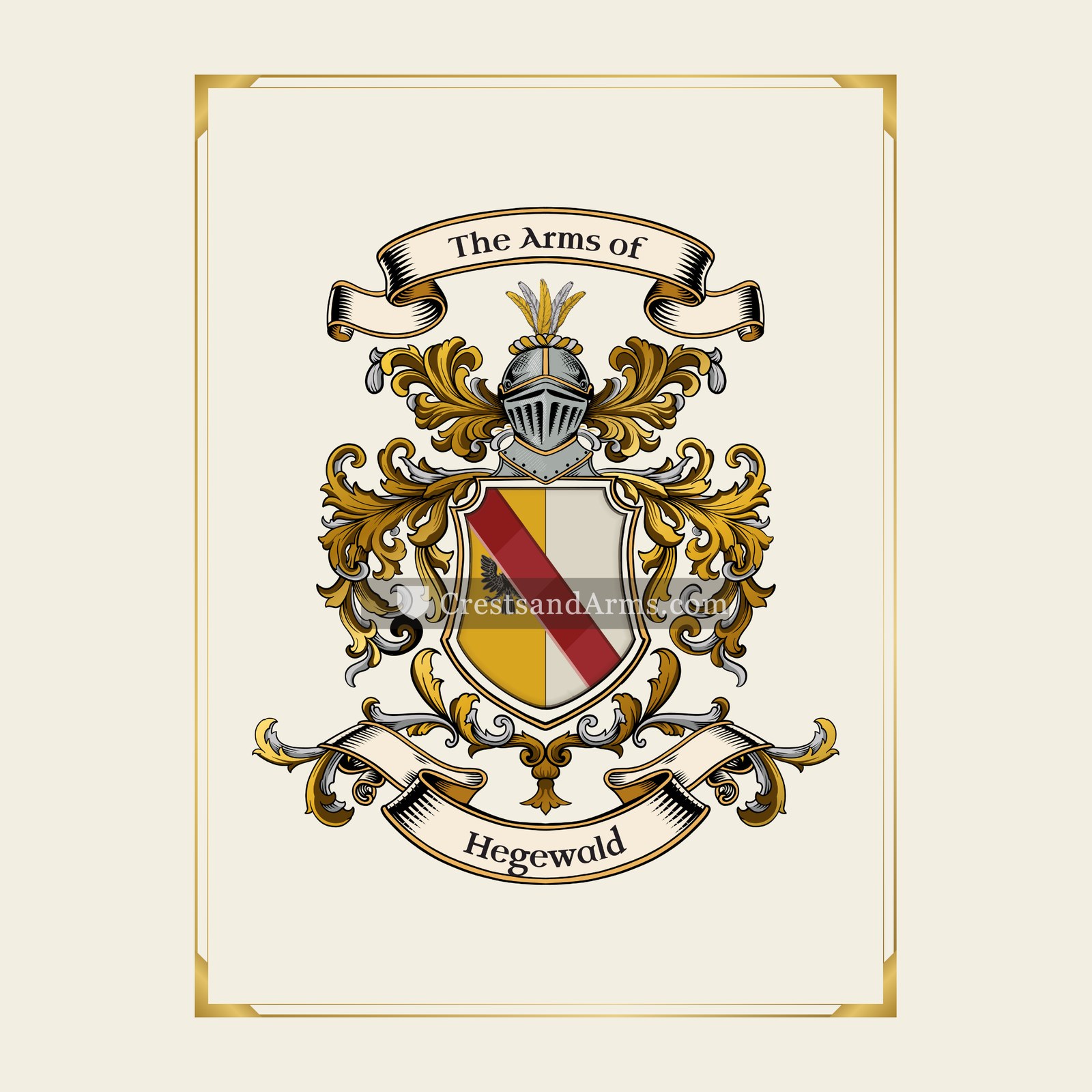 With gold border