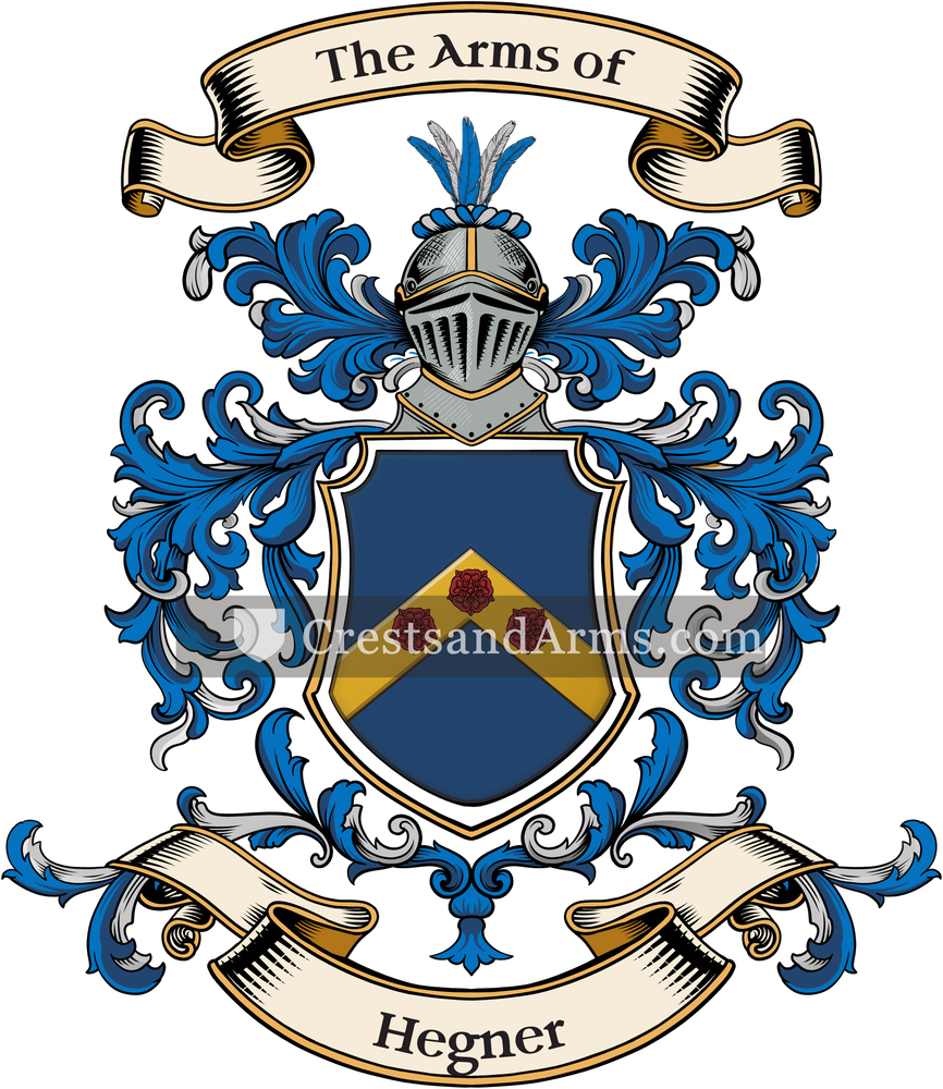 The Hegner coat of arms, drawn from the recorded blazon