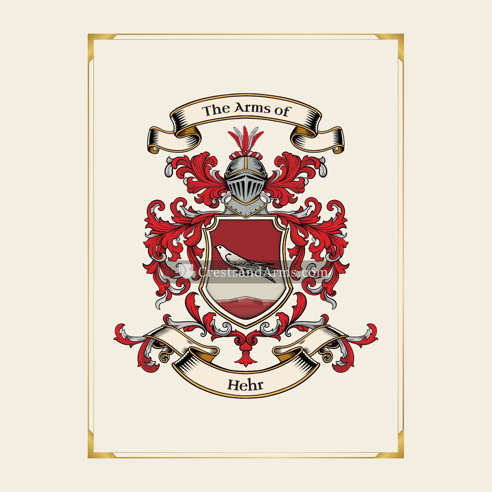 With gold border