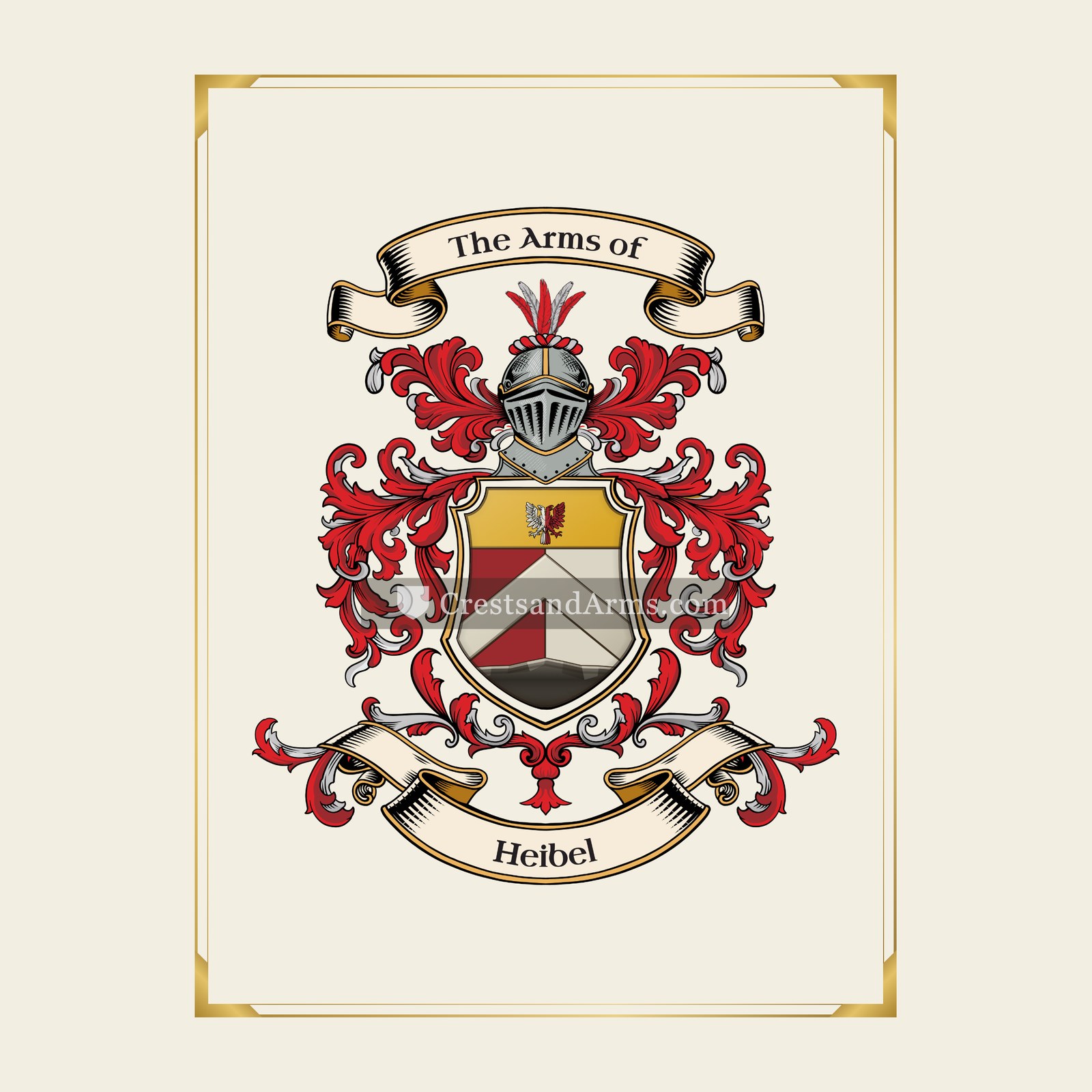 With gold border