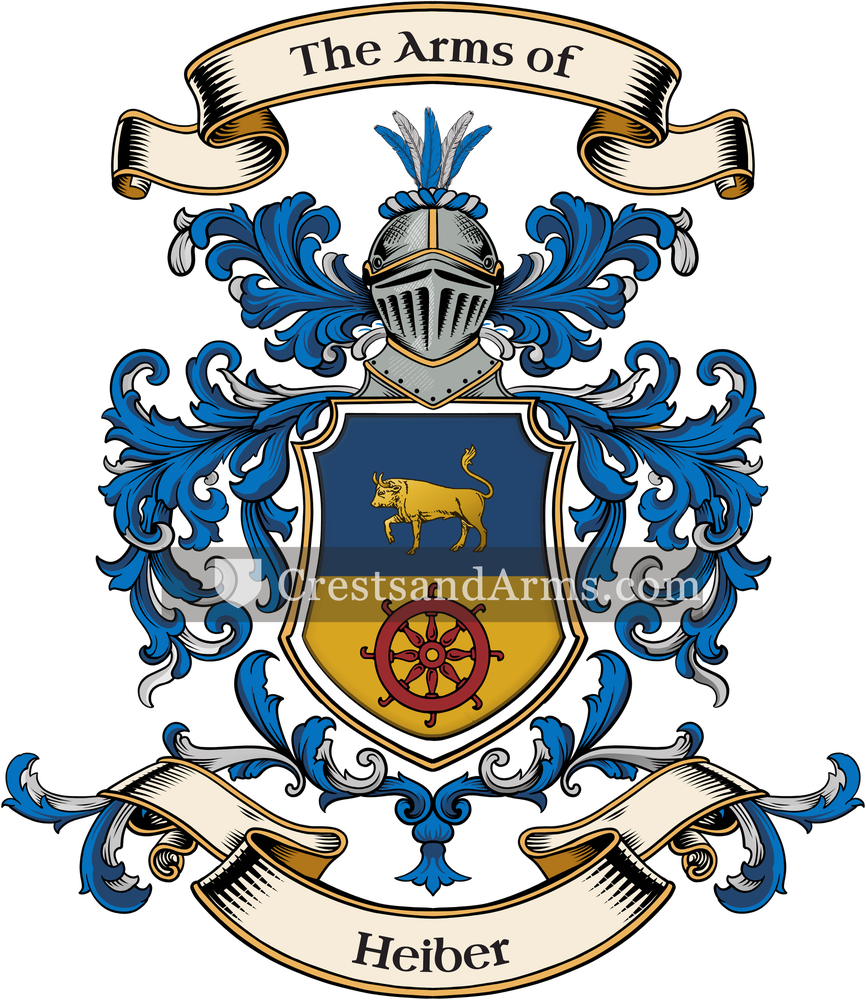 The Heiber coat of arms, drawn from the recorded blazon