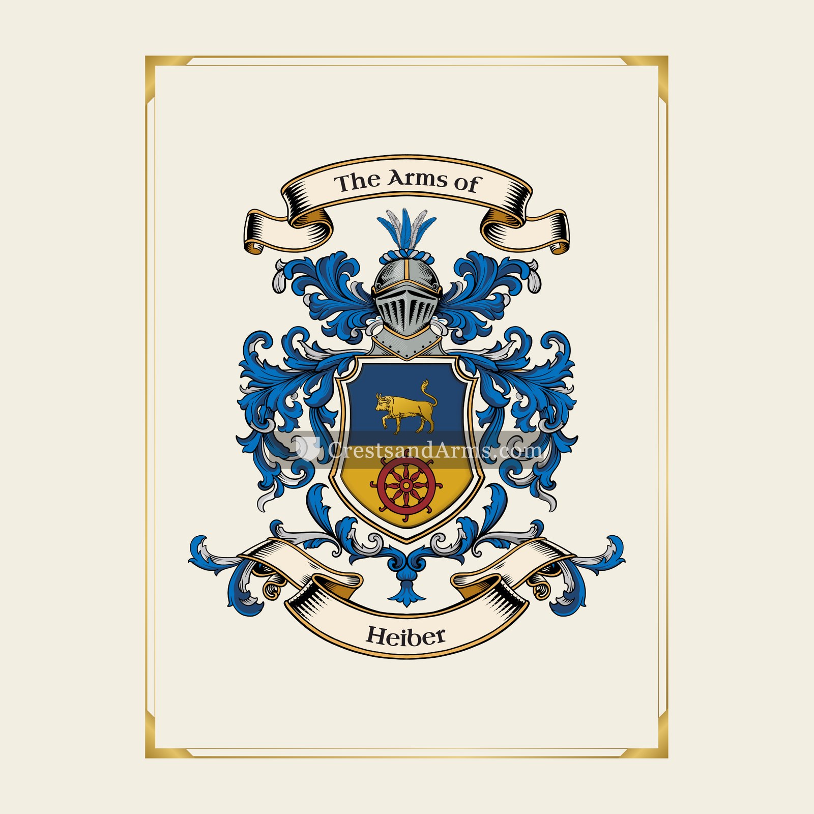 With gold border