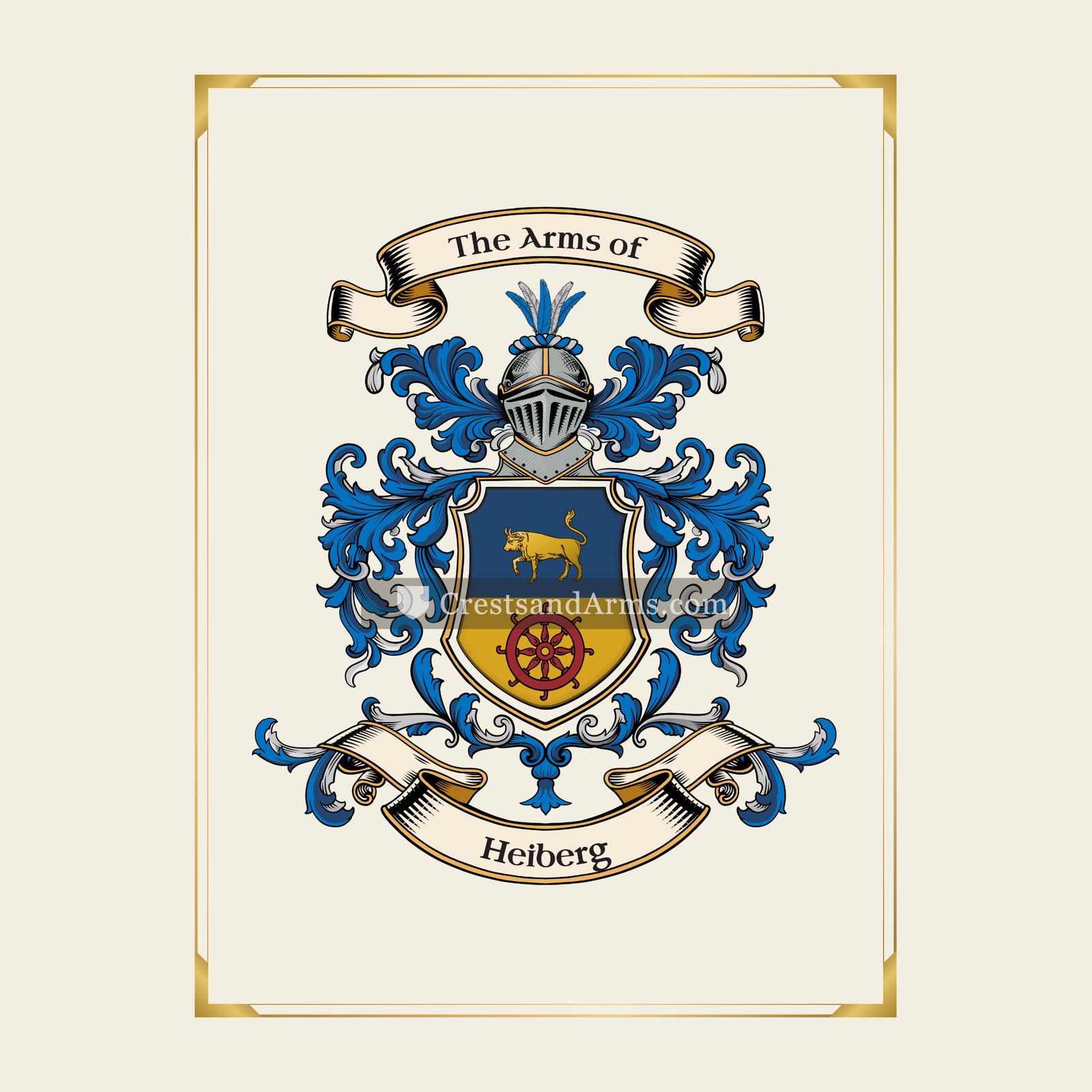With gold border