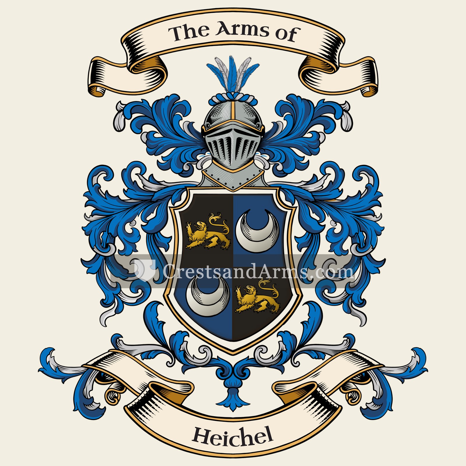 The Heichel coat of arms, drawn from the recorded blazon