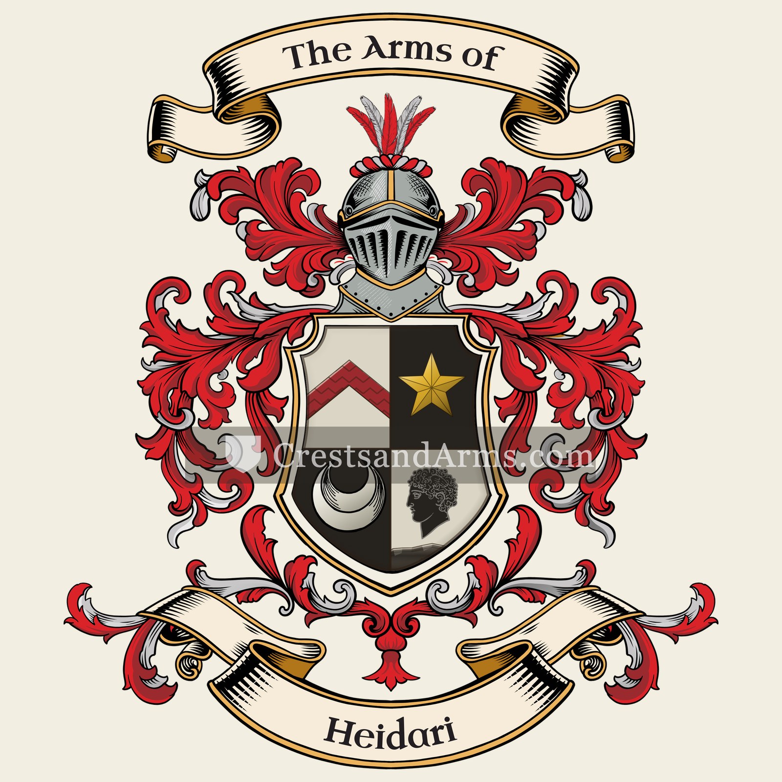 The Heidari coat of arms, drawn from the recorded blazon