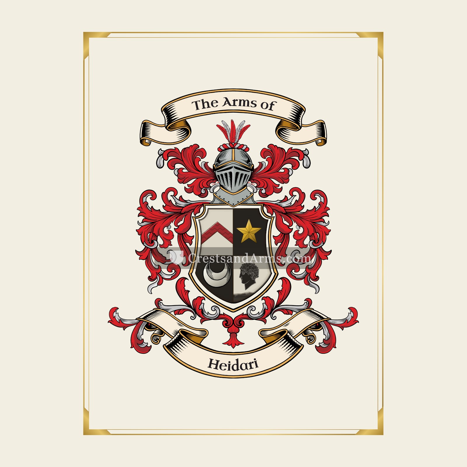 With gold border