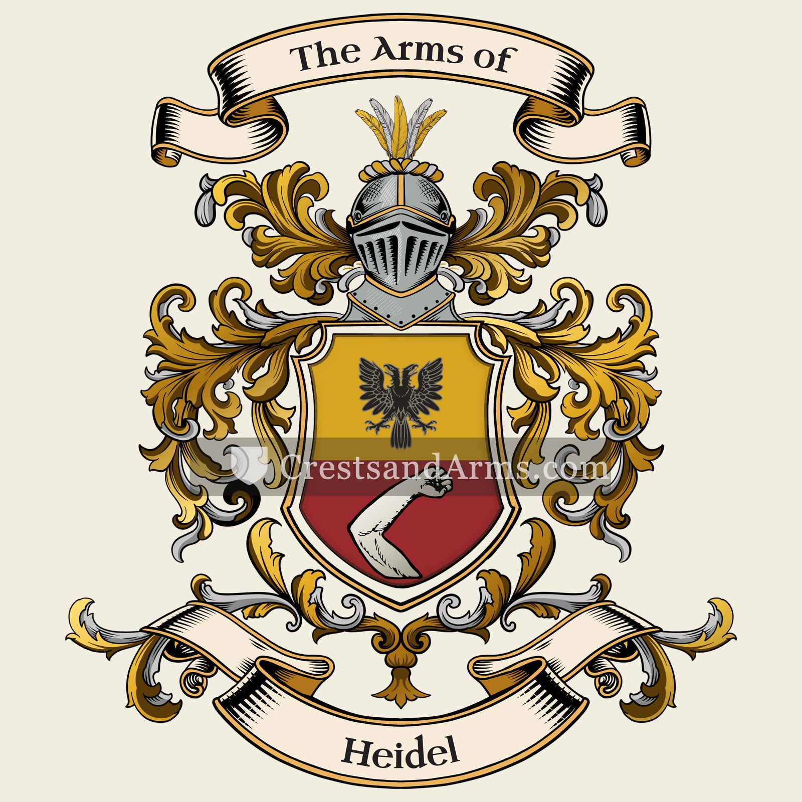 The Heidel coat of arms, drawn from the recorded blazon