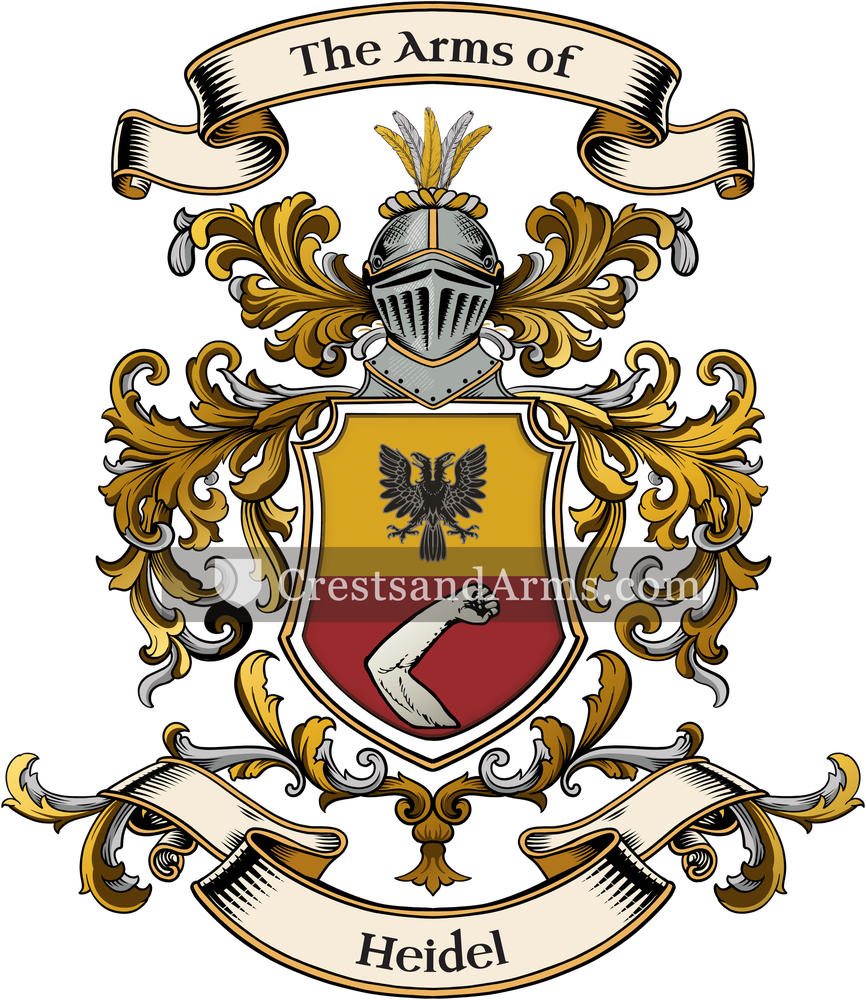 The Heidel coat of arms, drawn from the recorded blazon