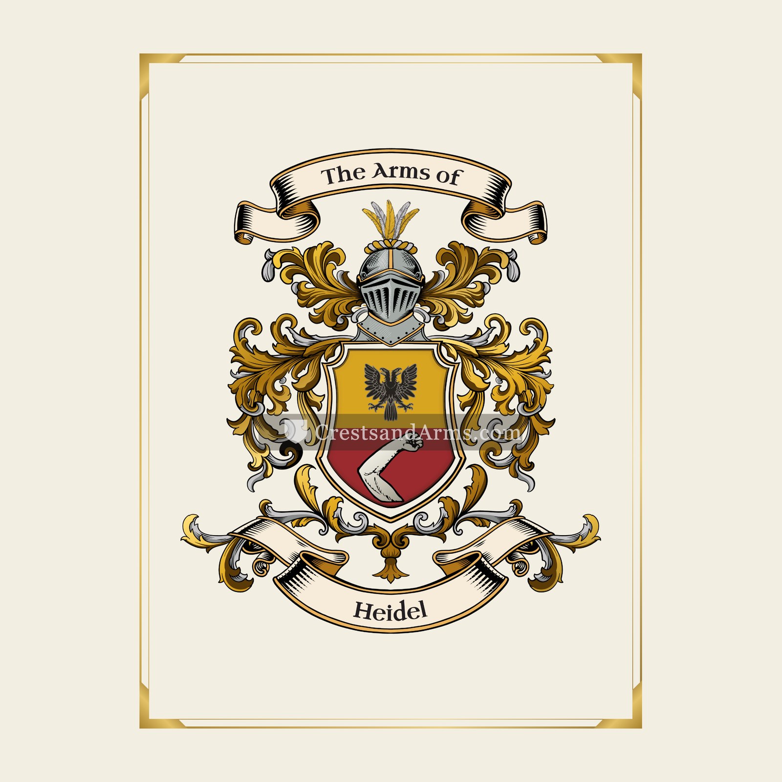 With gold border