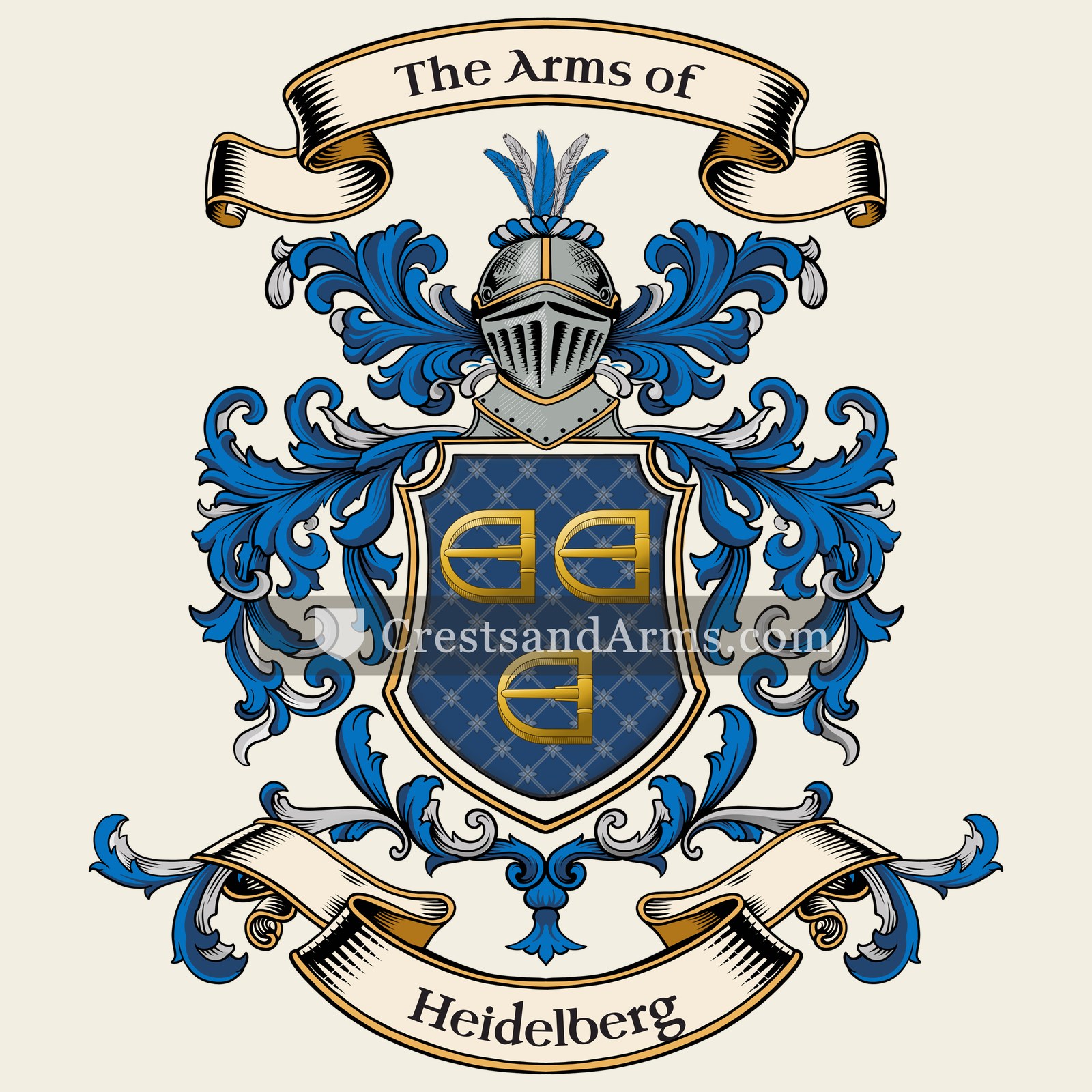 The Heidelberg coat of arms, drawn from the recorded blazon