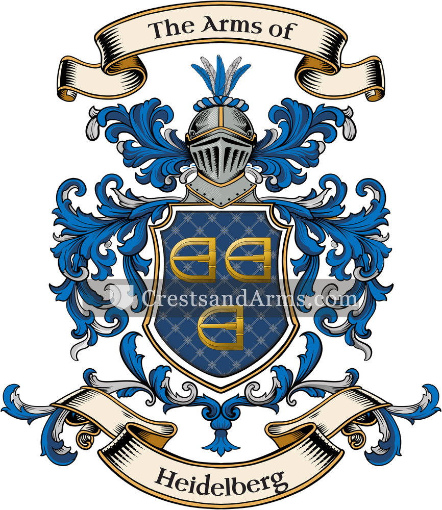 The Heidelberg coat of arms, drawn from the recorded blazon