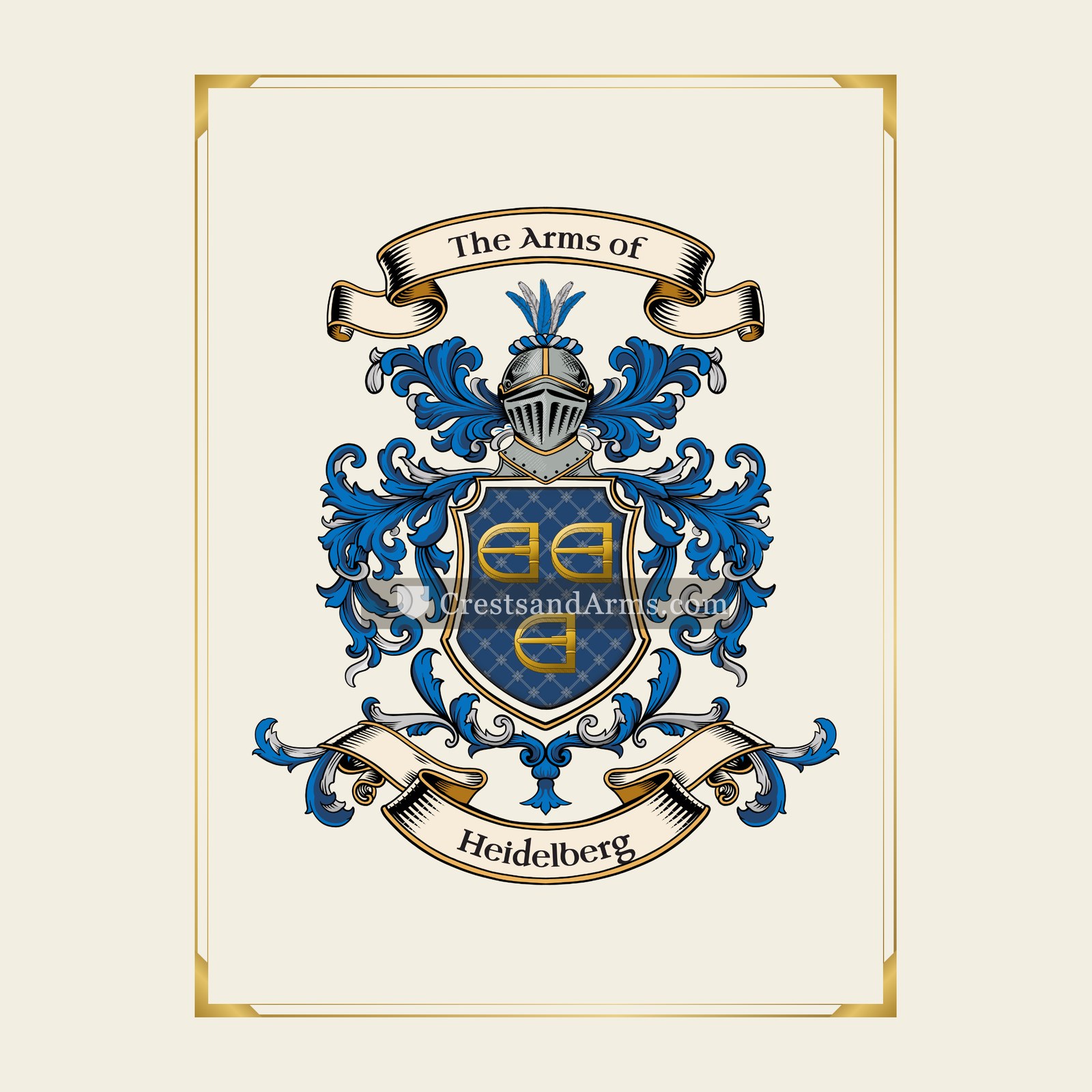 With gold border