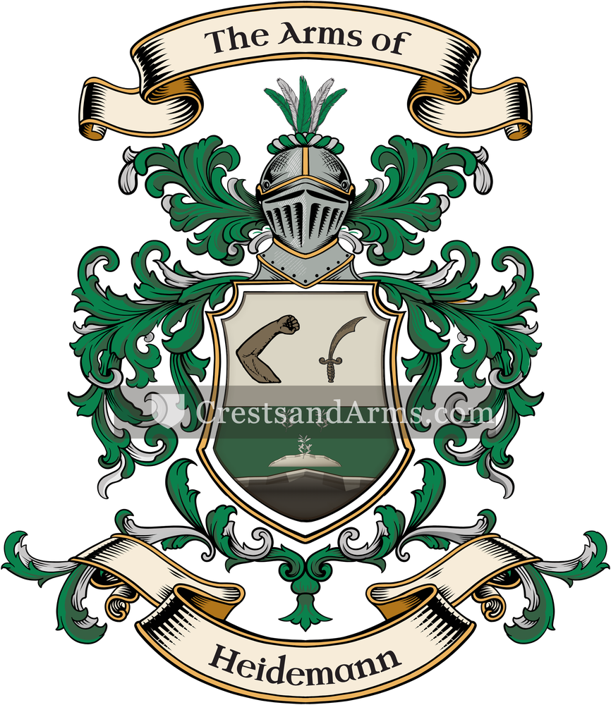The Heidemann coat of arms, drawn from the recorded blazon