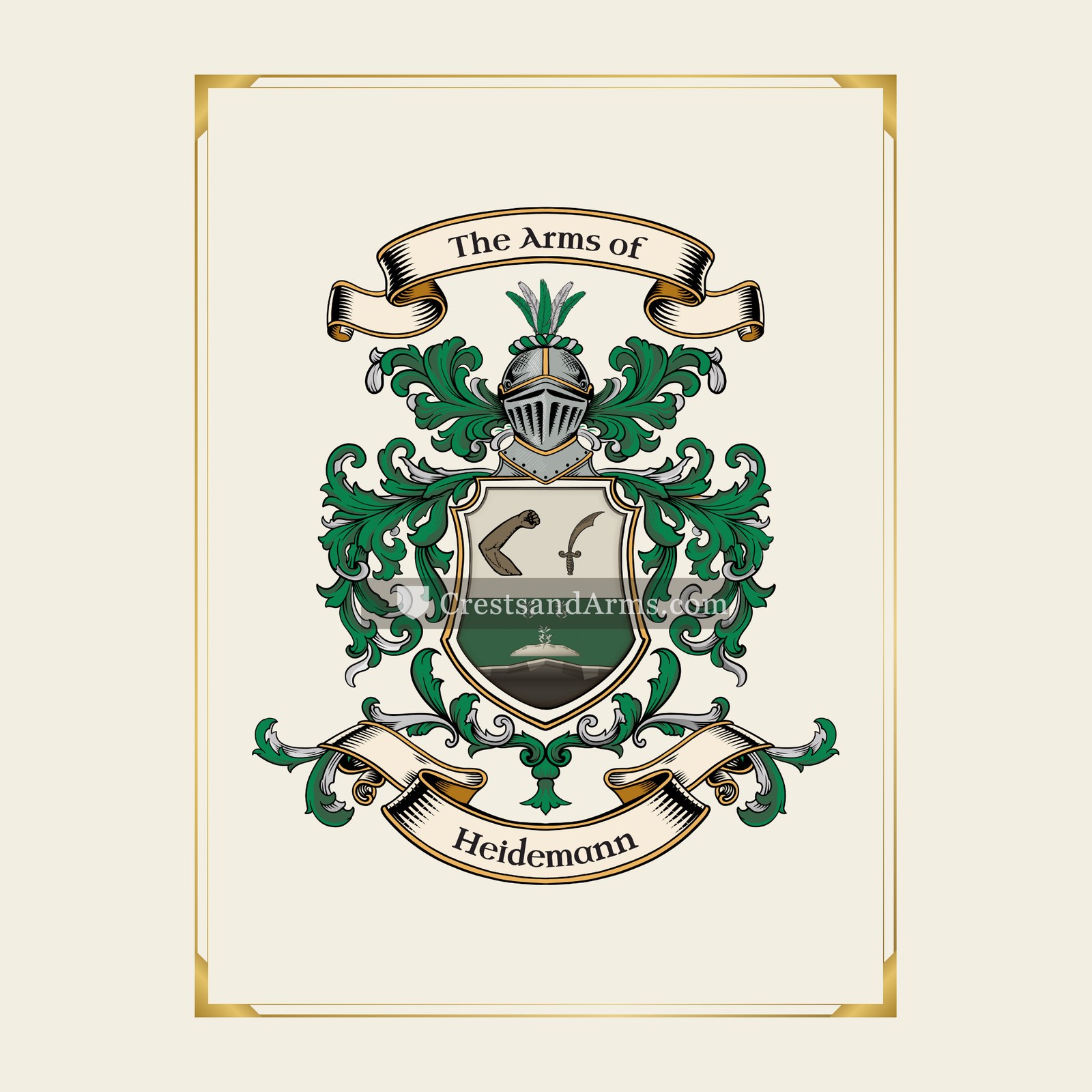 With gold border