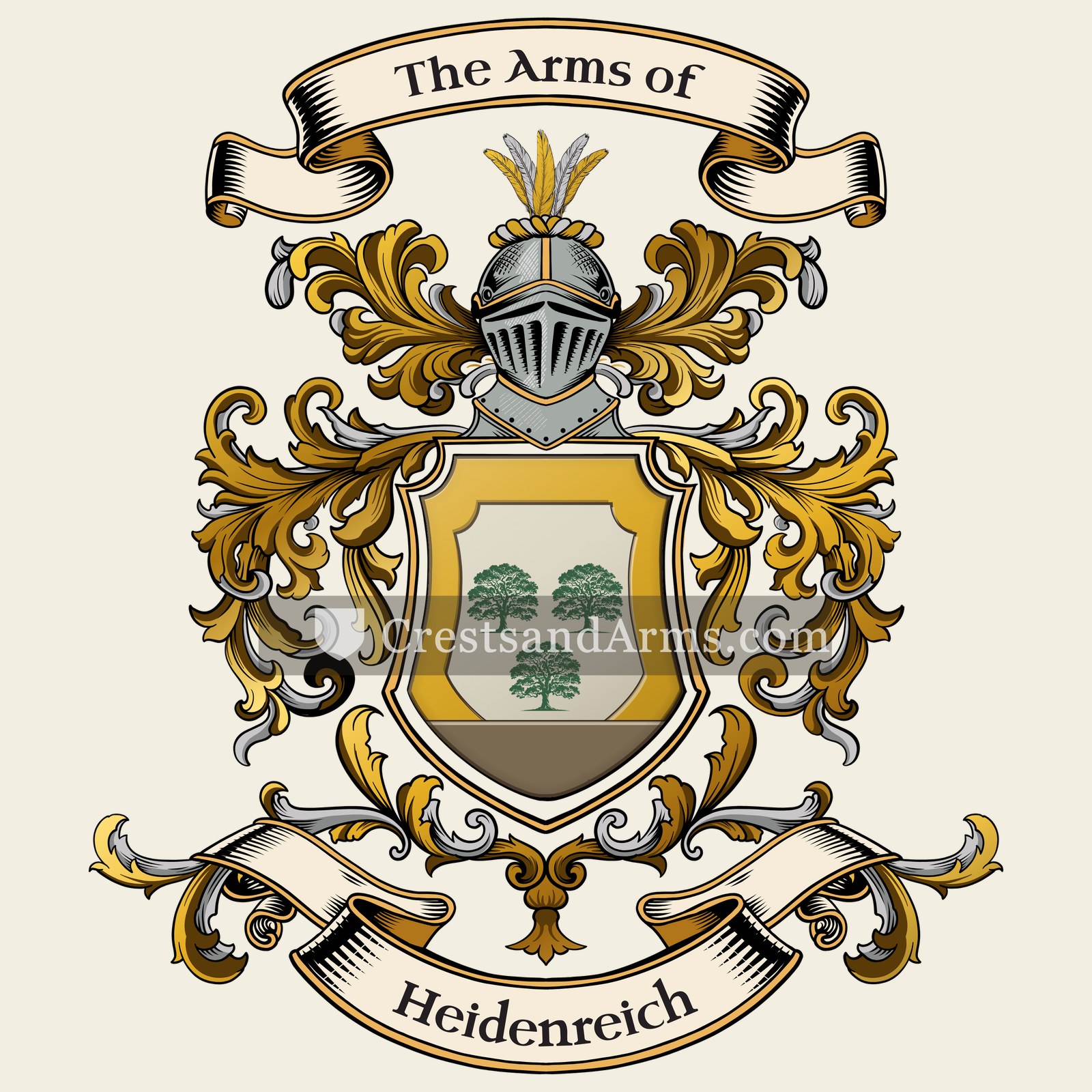 The Heidenreich coat of arms, drawn from the recorded blazon