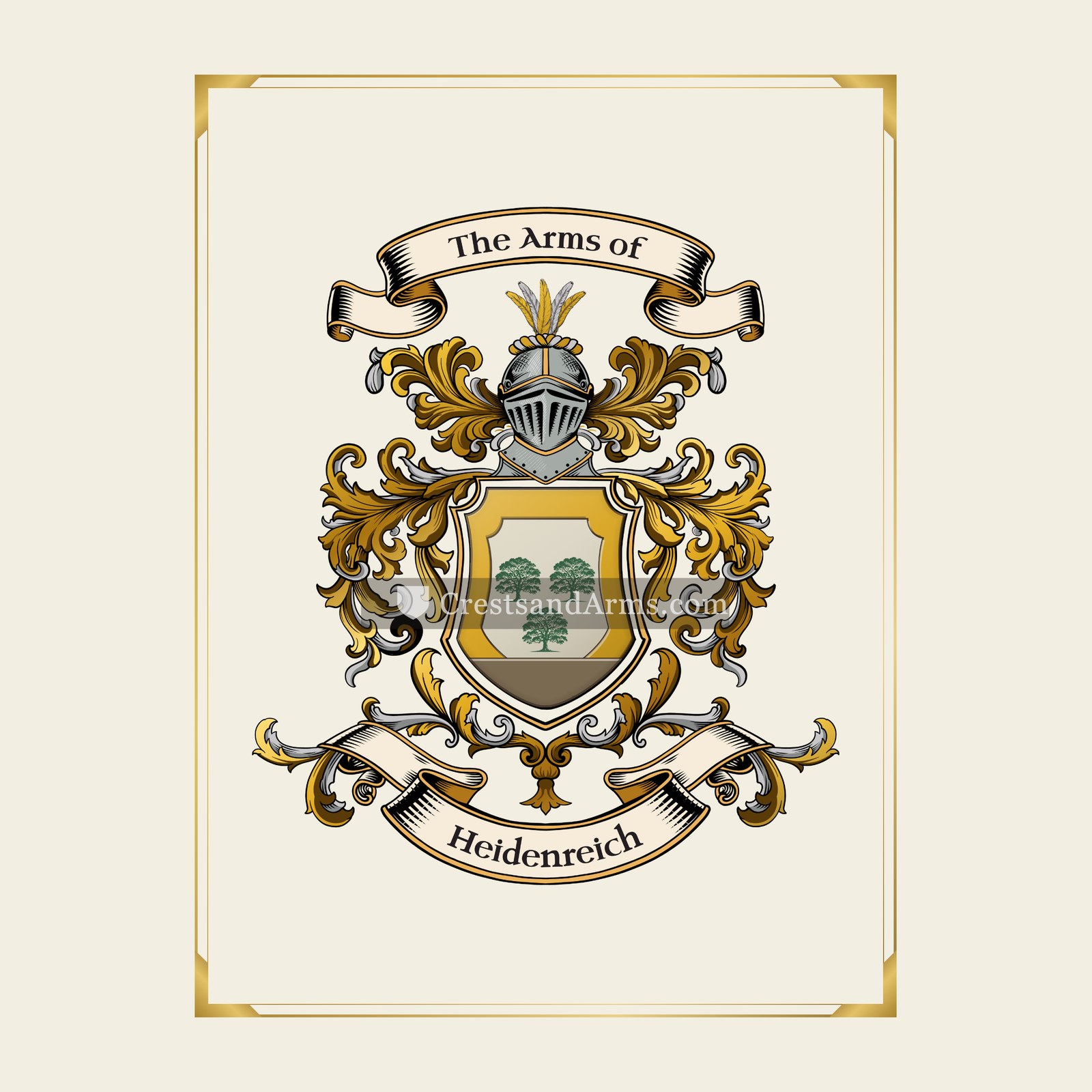 With gold border