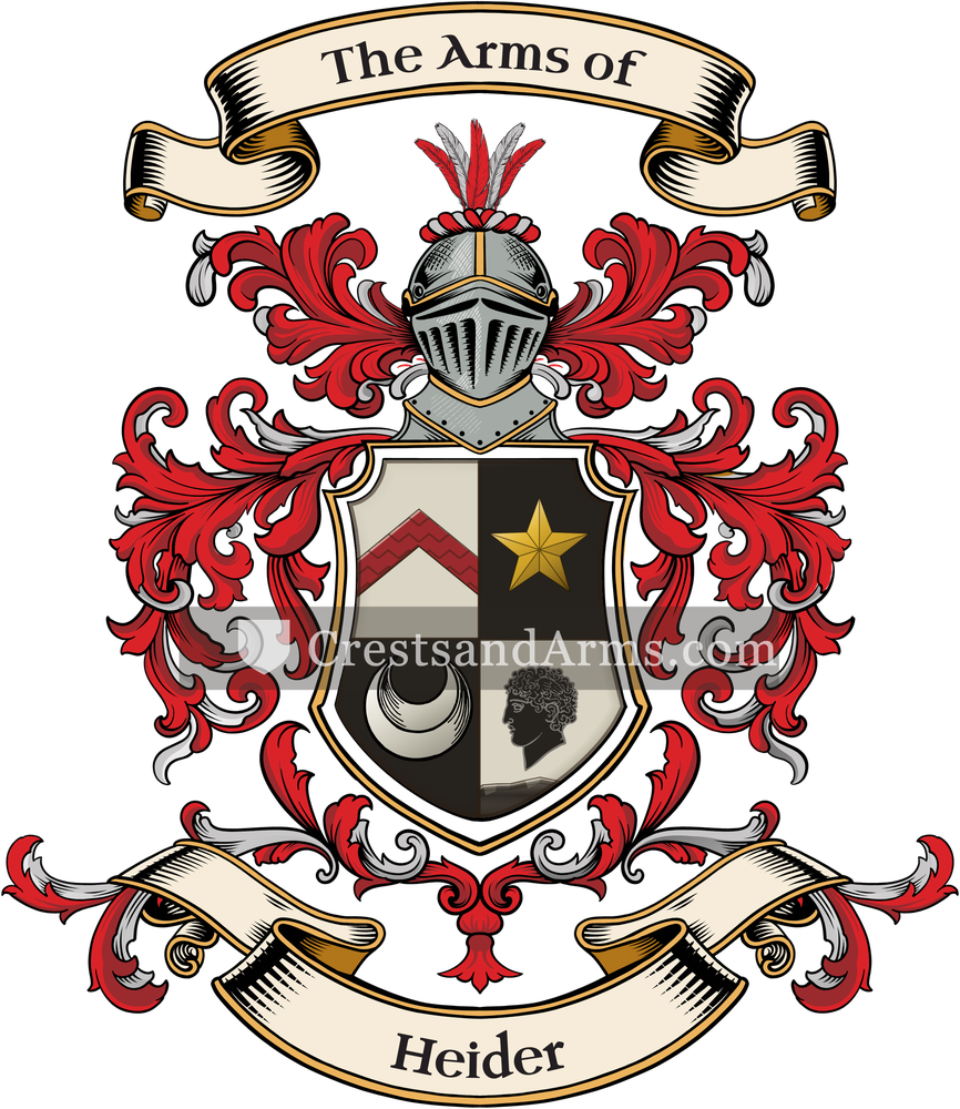 The Heider coat of arms, drawn from the recorded blazon