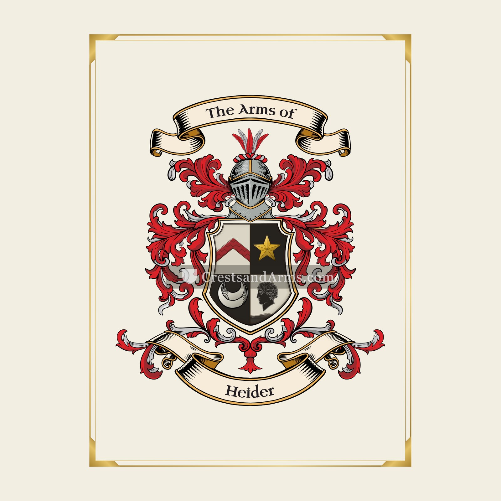 With gold border