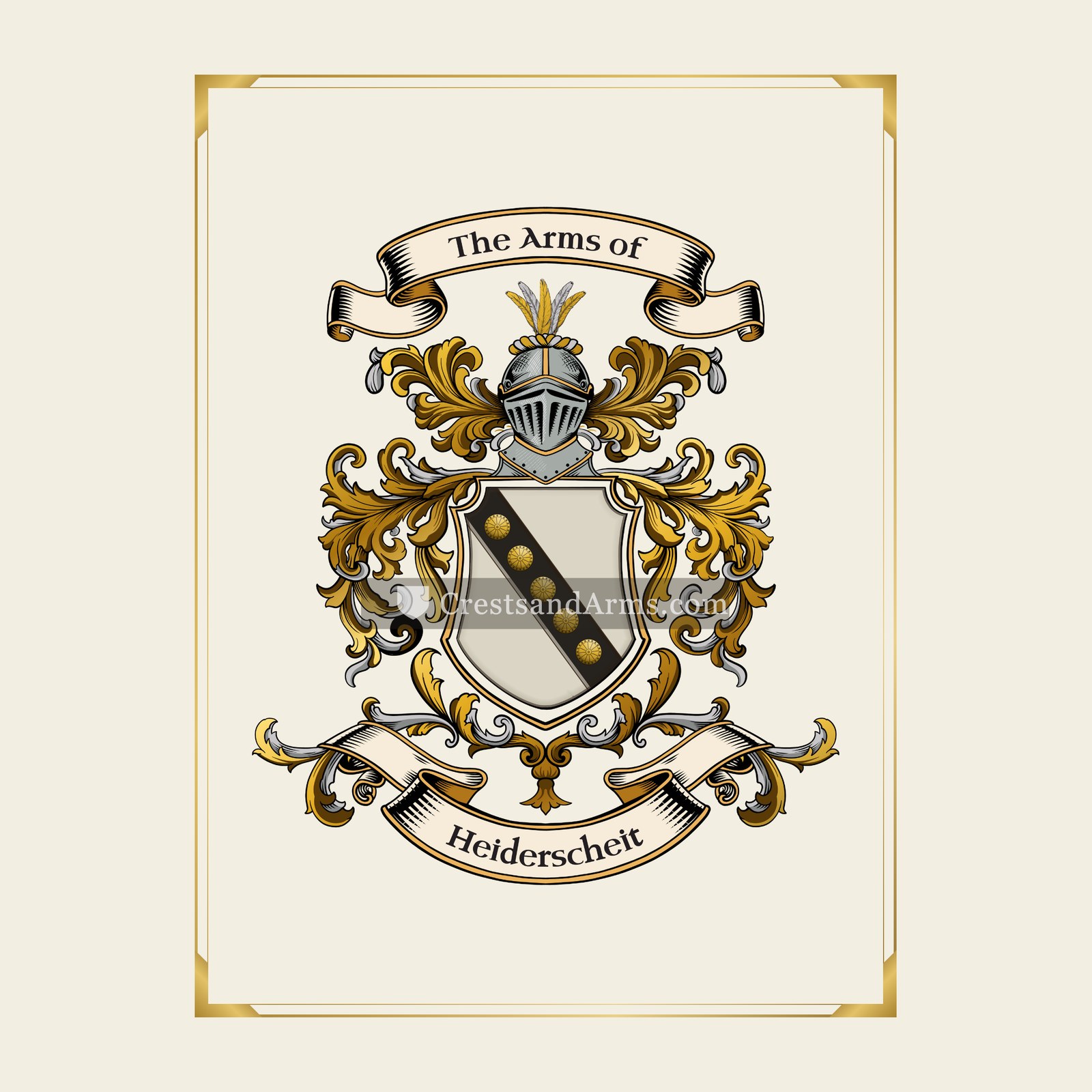 With gold border