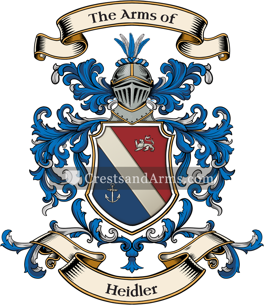 The Heidler coat of arms, drawn from the recorded blazon