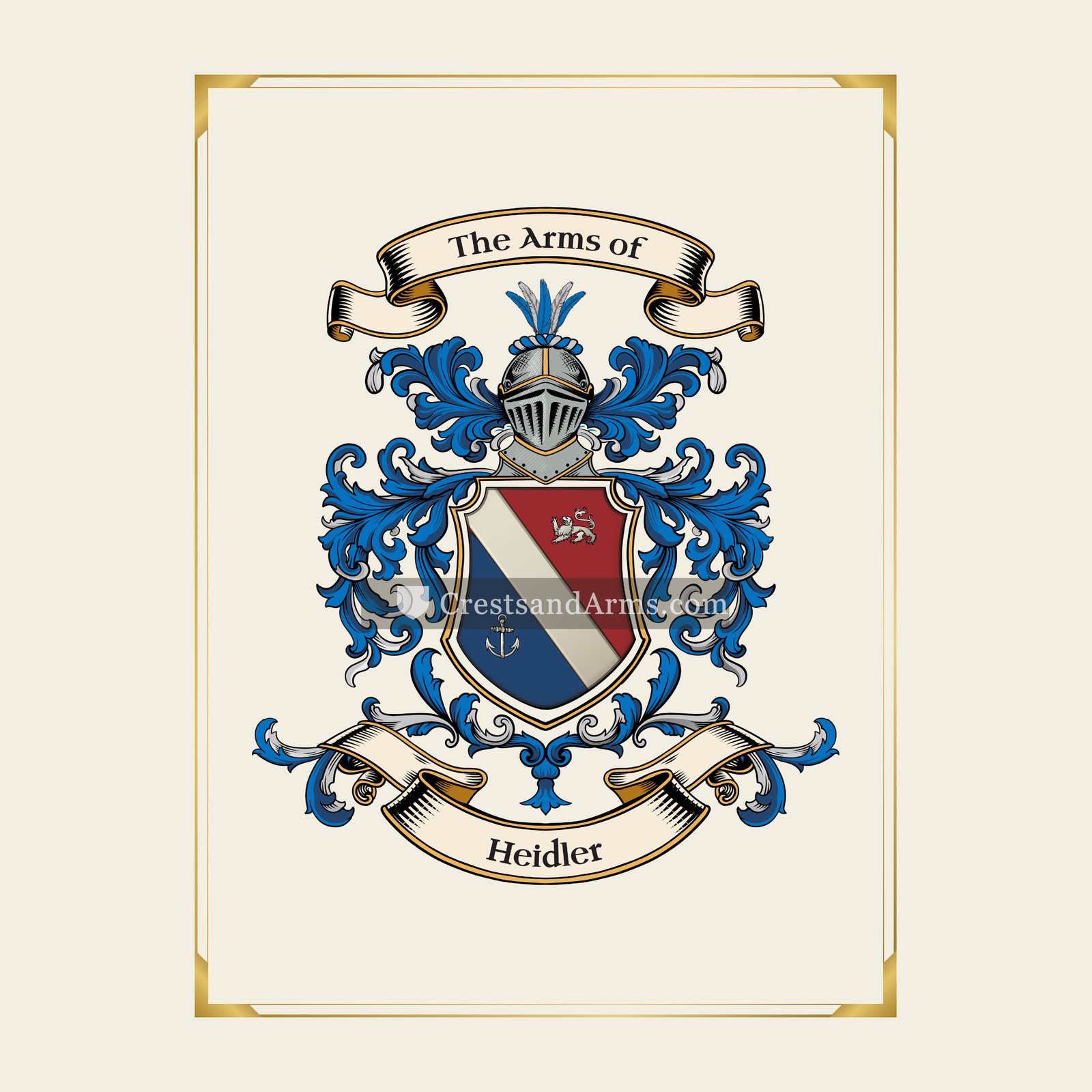 With gold border