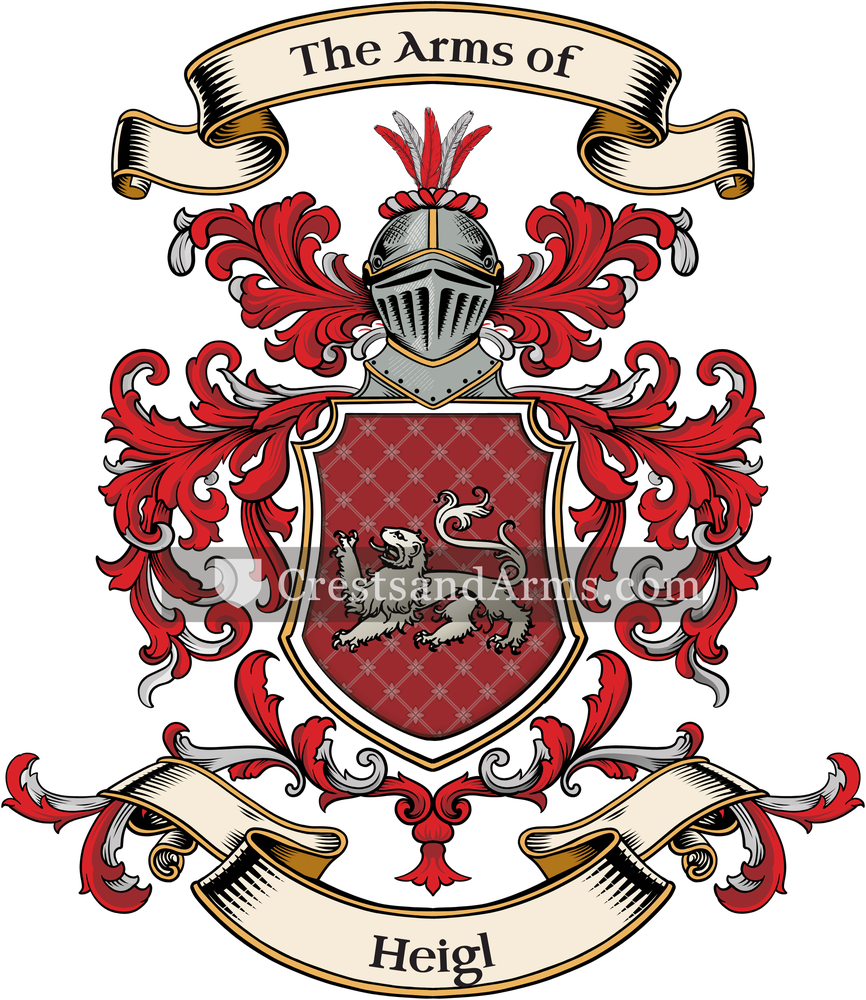 The Heigl coat of arms, drawn from the recorded blazon