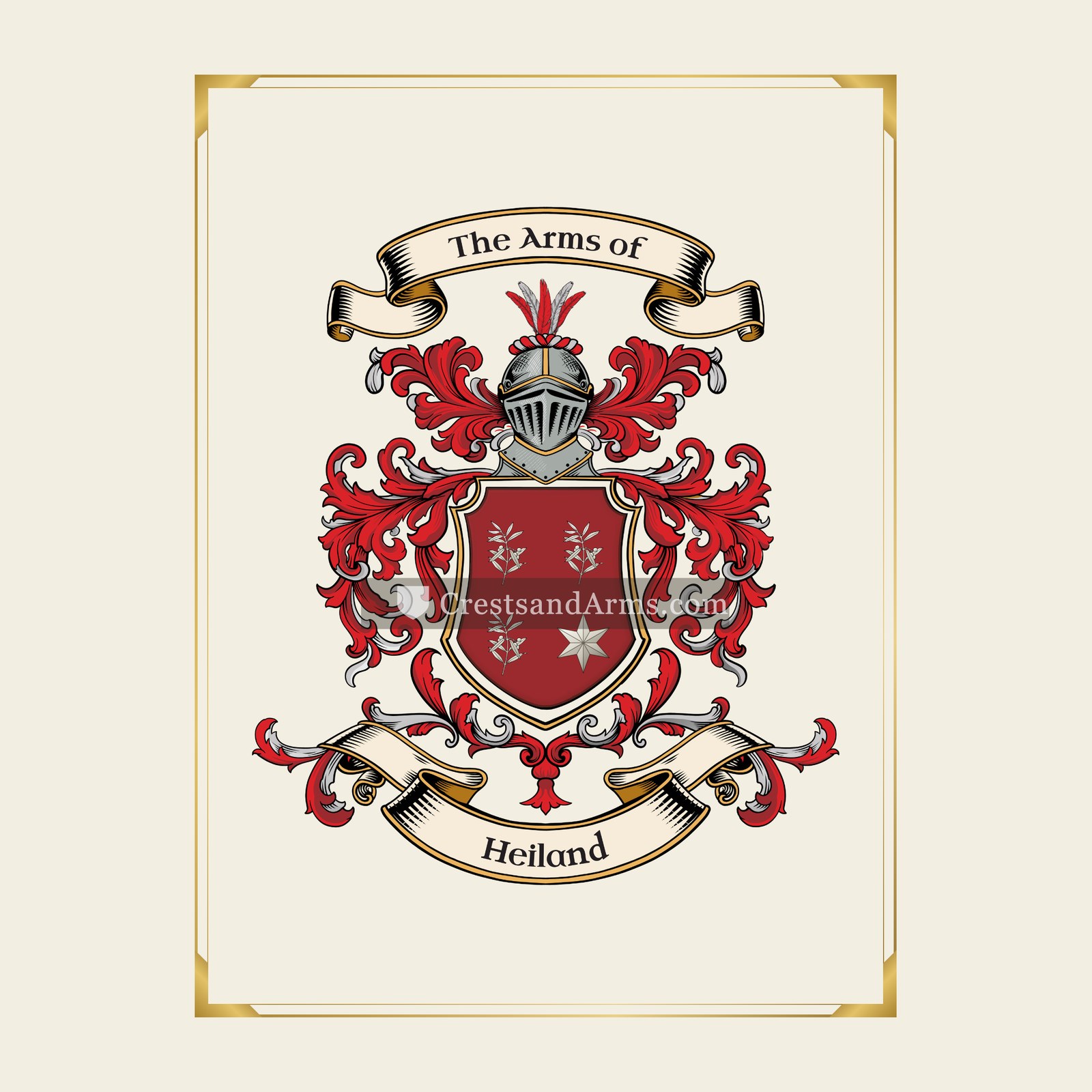 With gold border