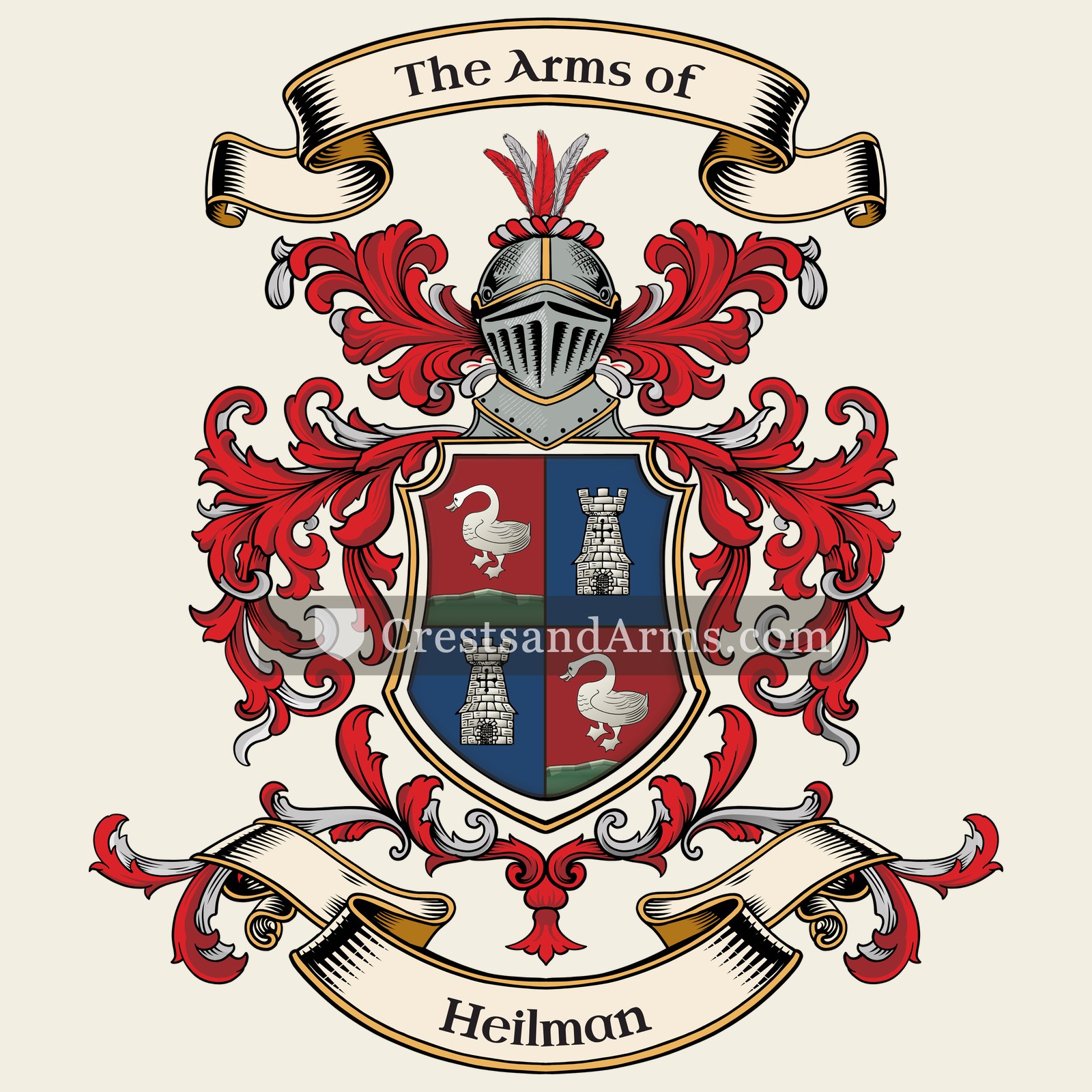 The Heilman coat of arms, drawn from the recorded blazon