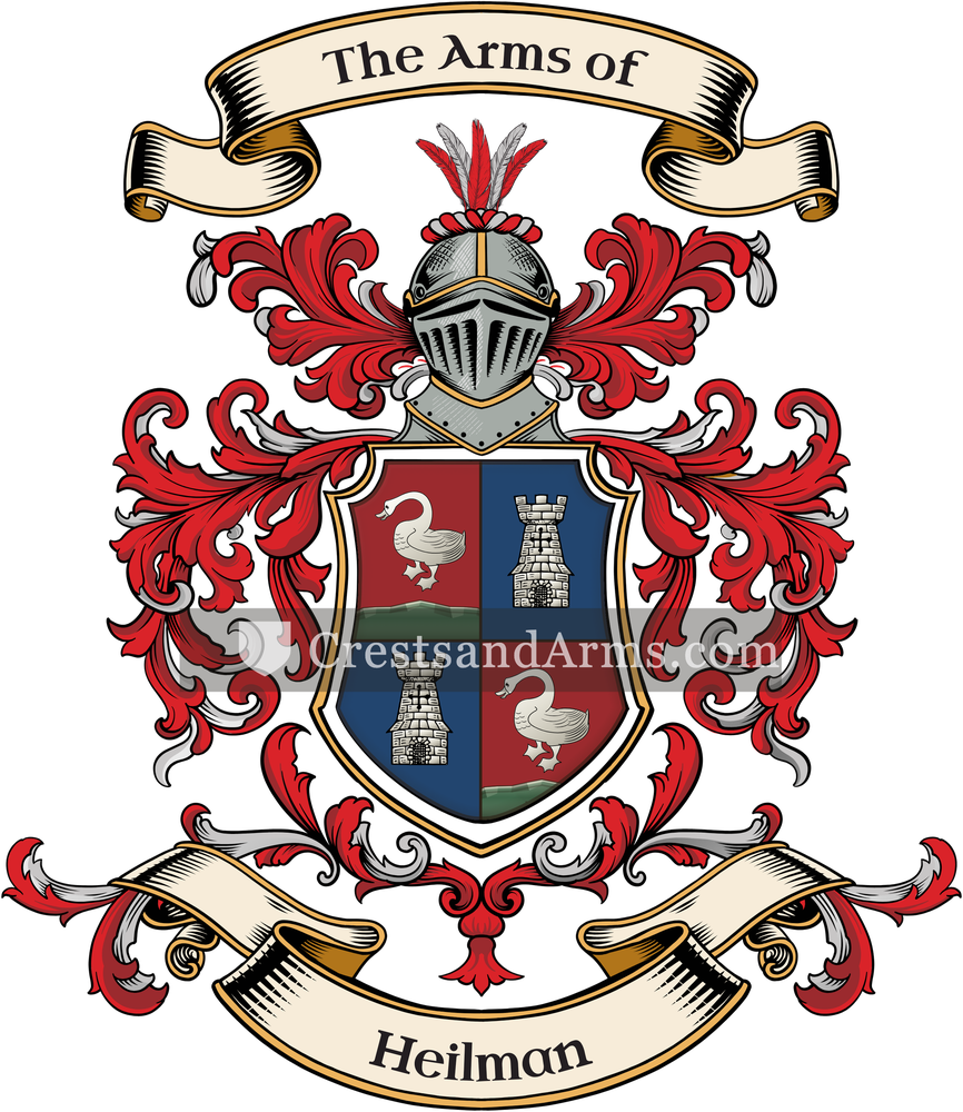 The Heilman coat of arms, drawn from the recorded blazon