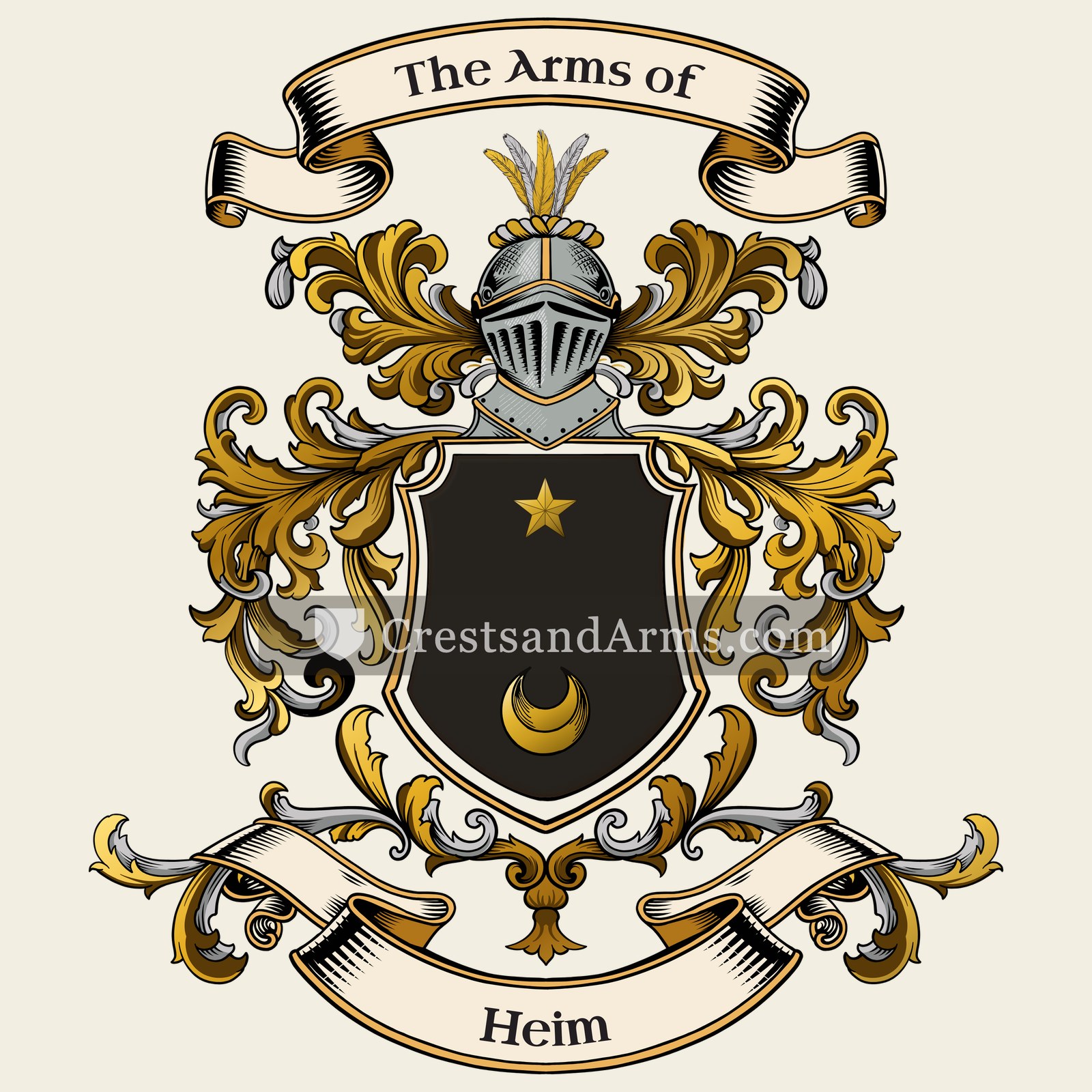 The Heim coat of arms, drawn from the recorded blazon