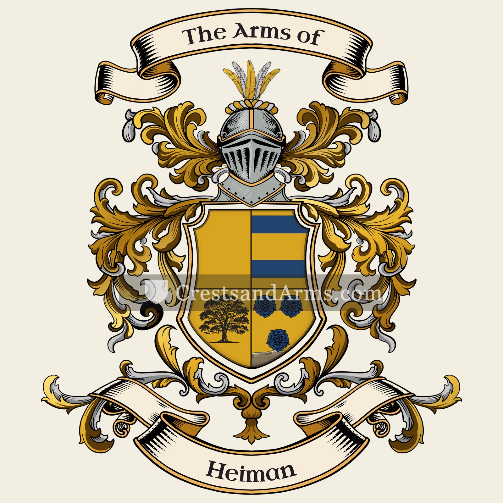 The Heiman coat of arms, drawn from the recorded blazon