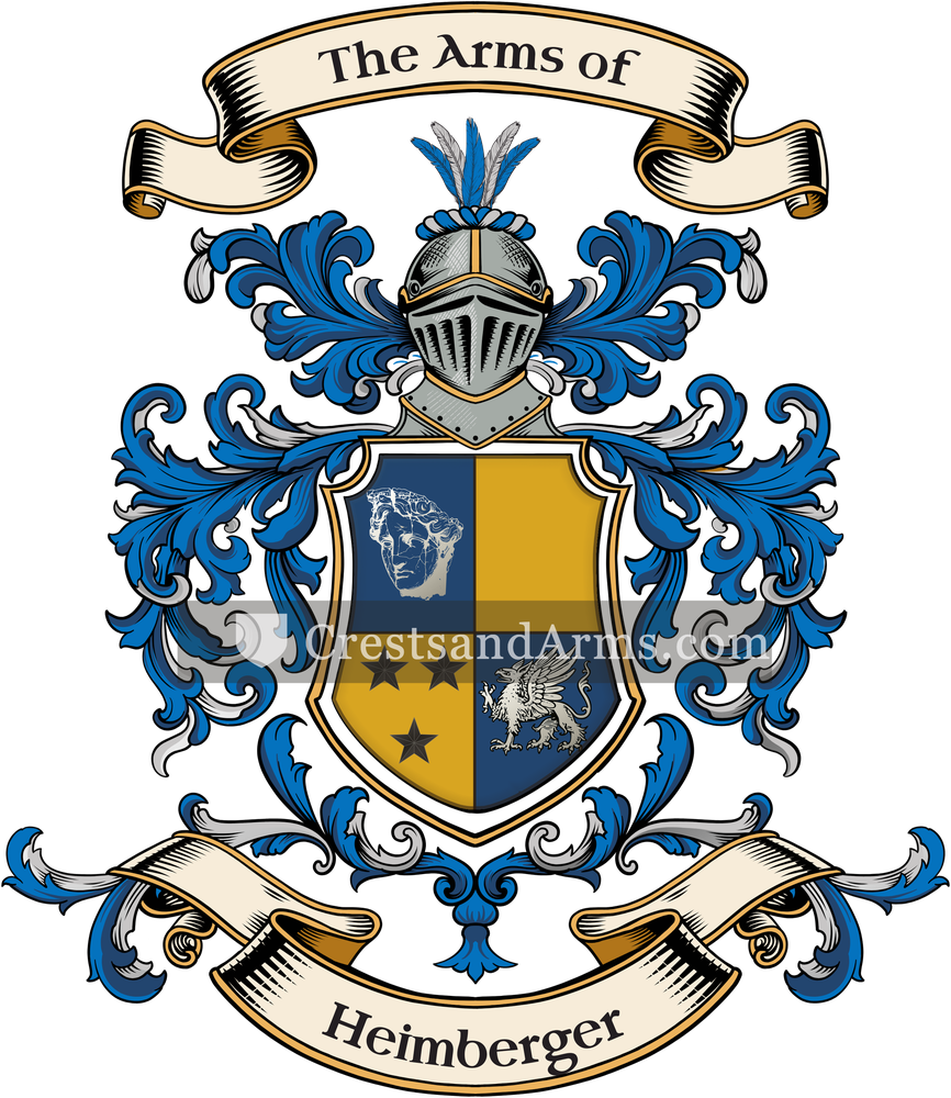 The Heimberger coat of arms, drawn from the recorded blazon
