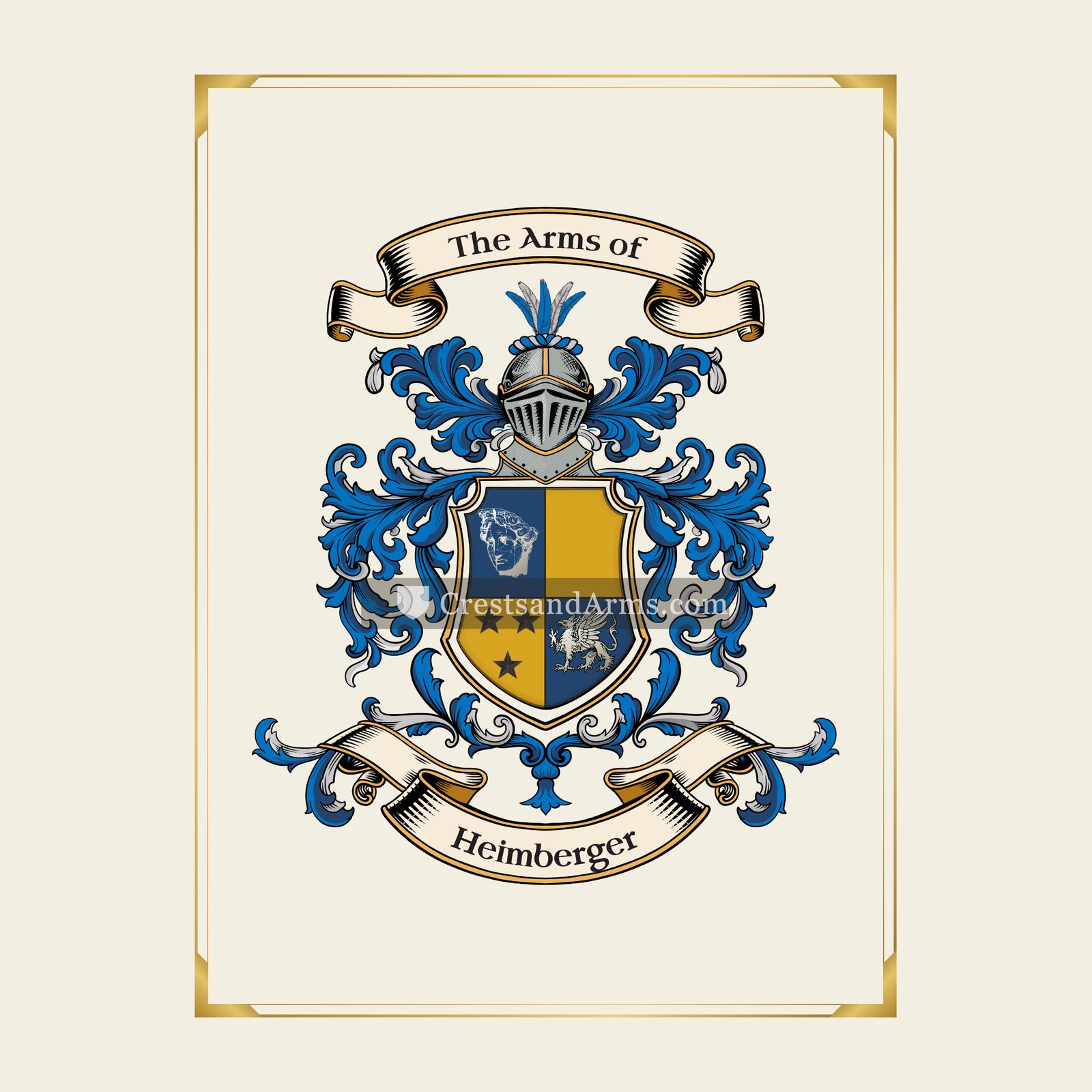 With gold border