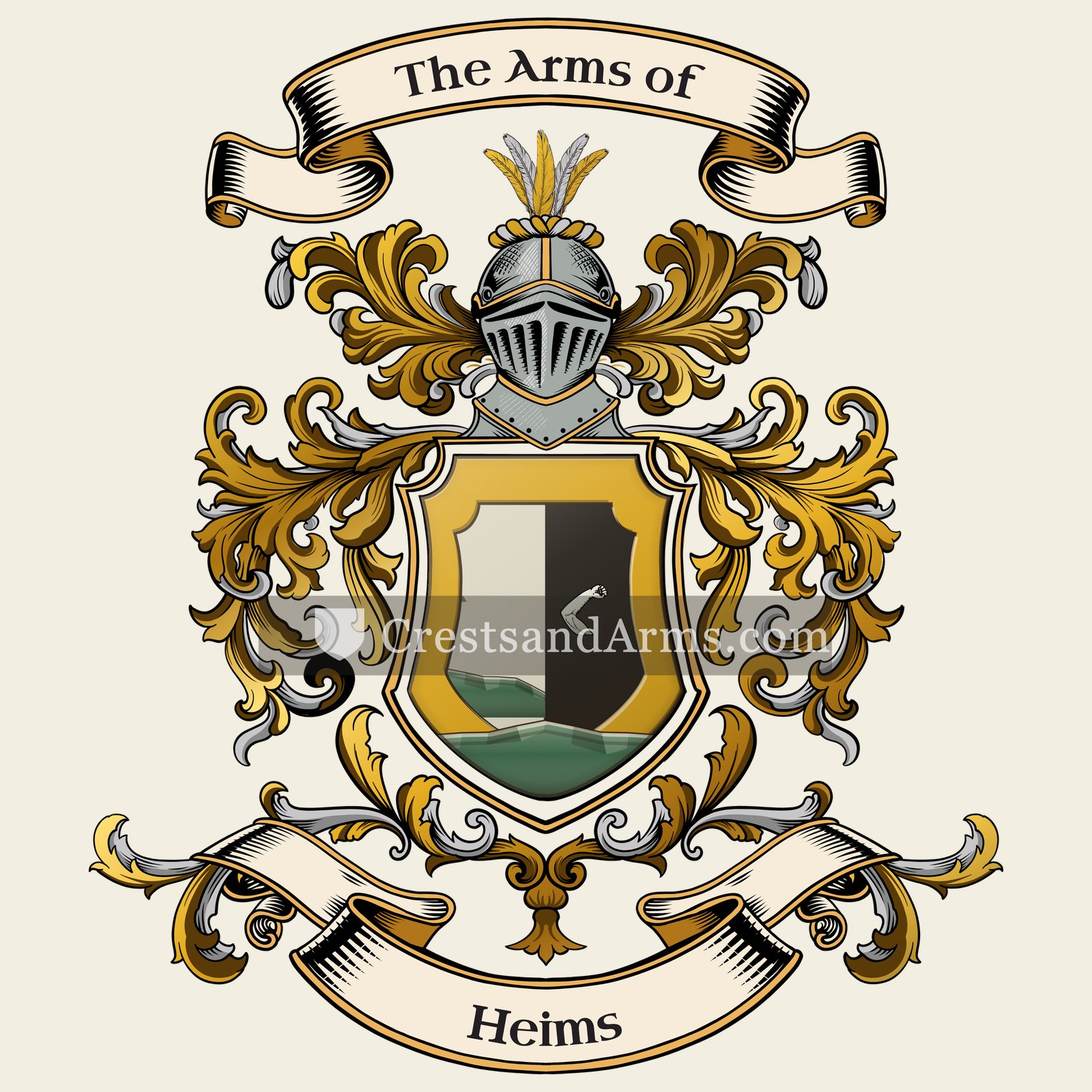 The Heims coat of arms, drawn from the recorded blazon
