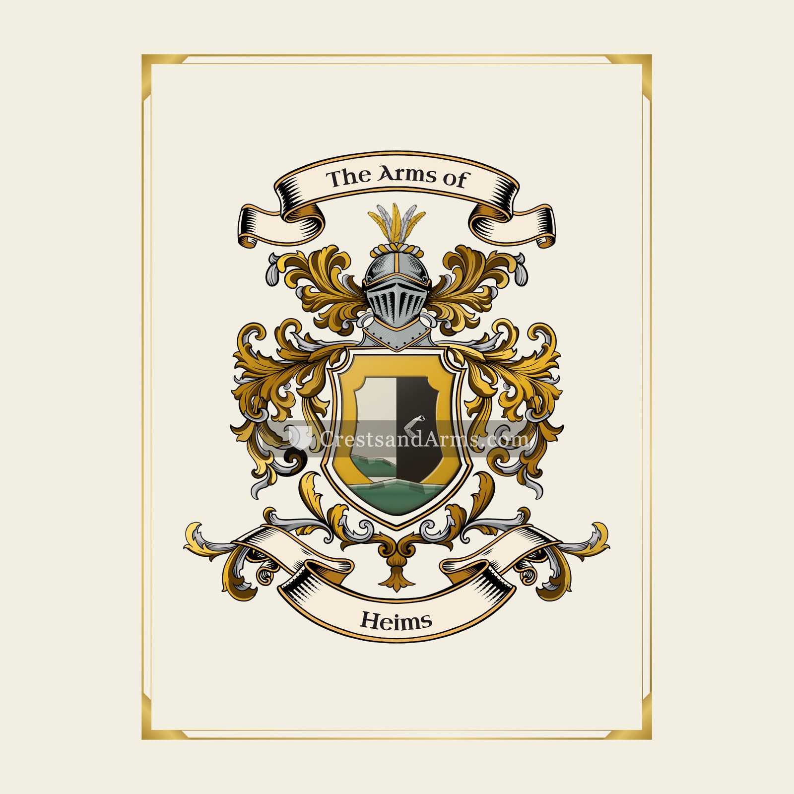 With gold border