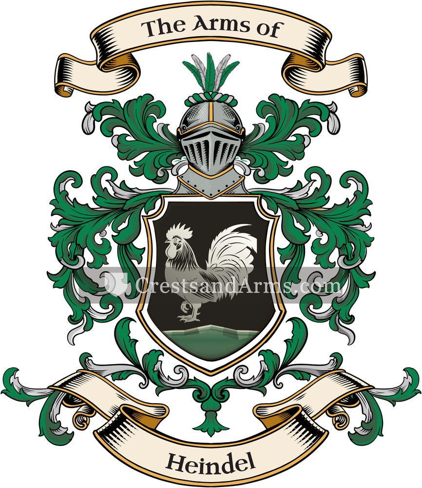 The Heindel coat of arms, drawn from the recorded blazon