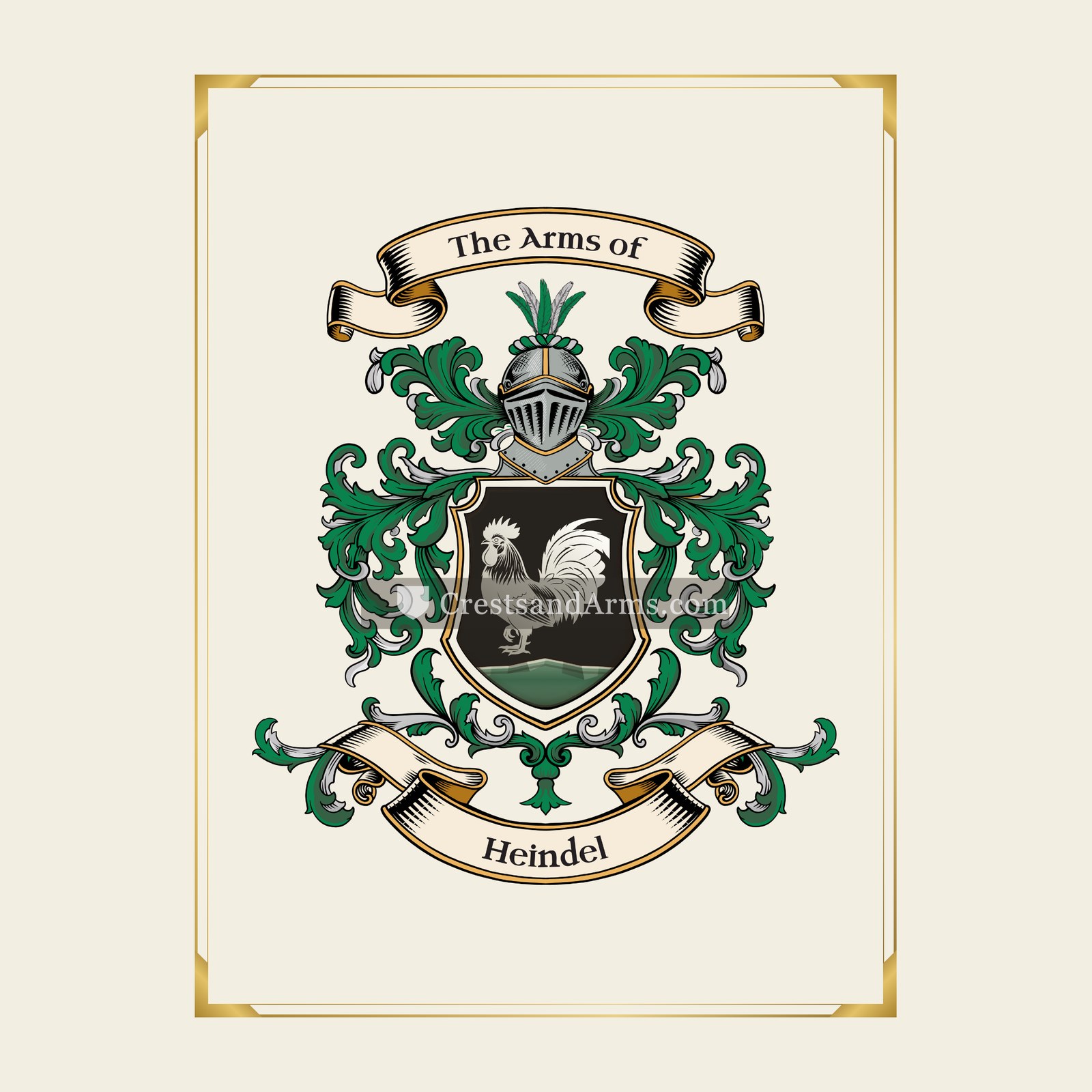 With gold border