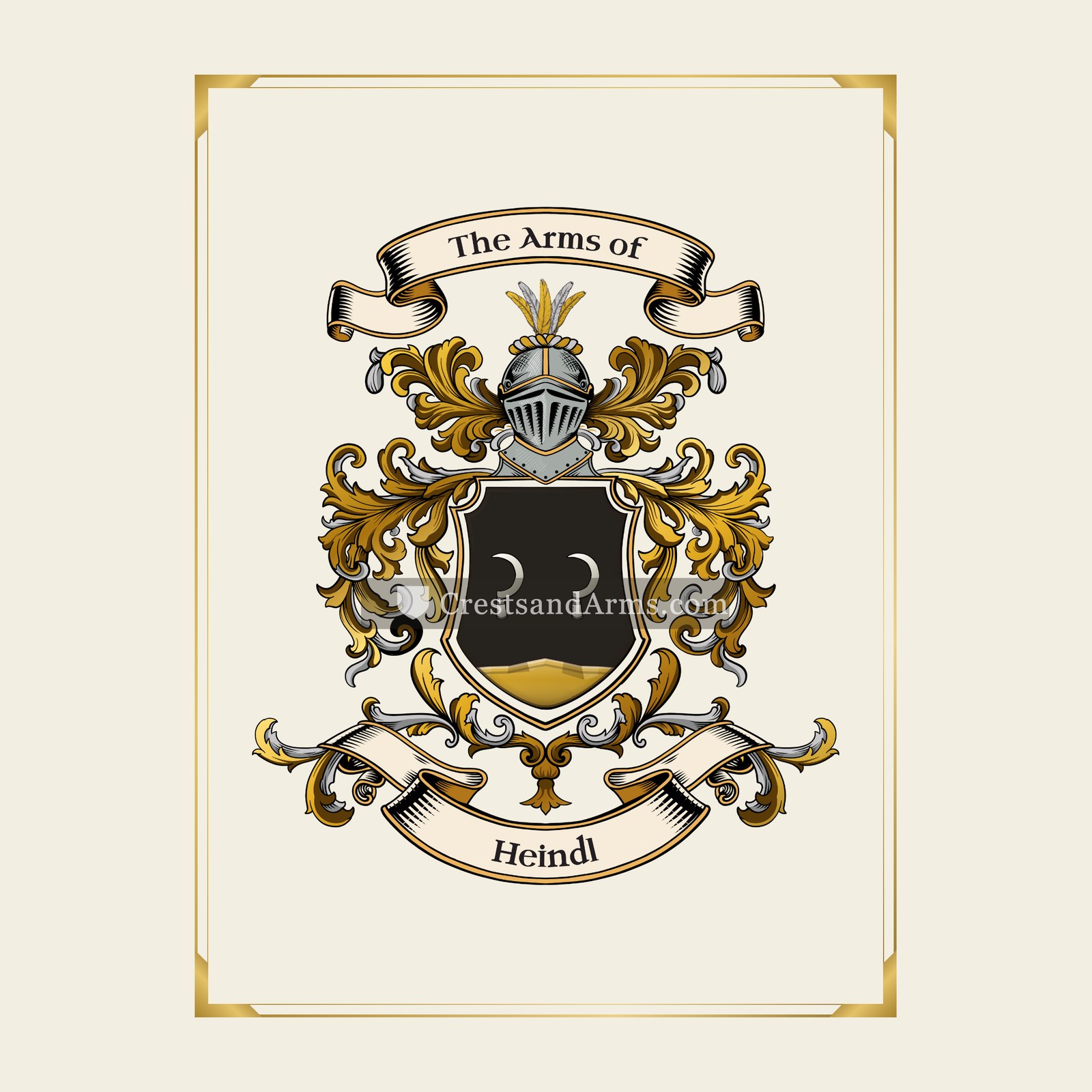 With gold border