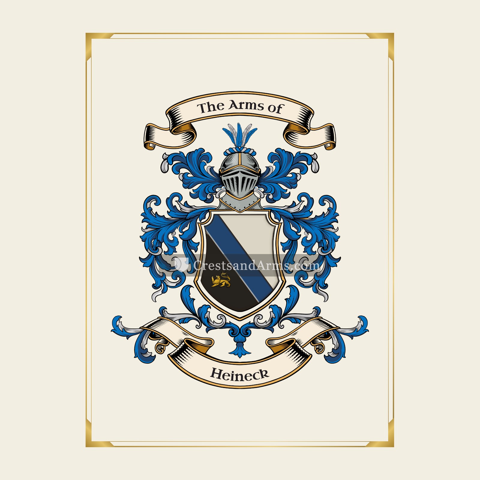 With gold border